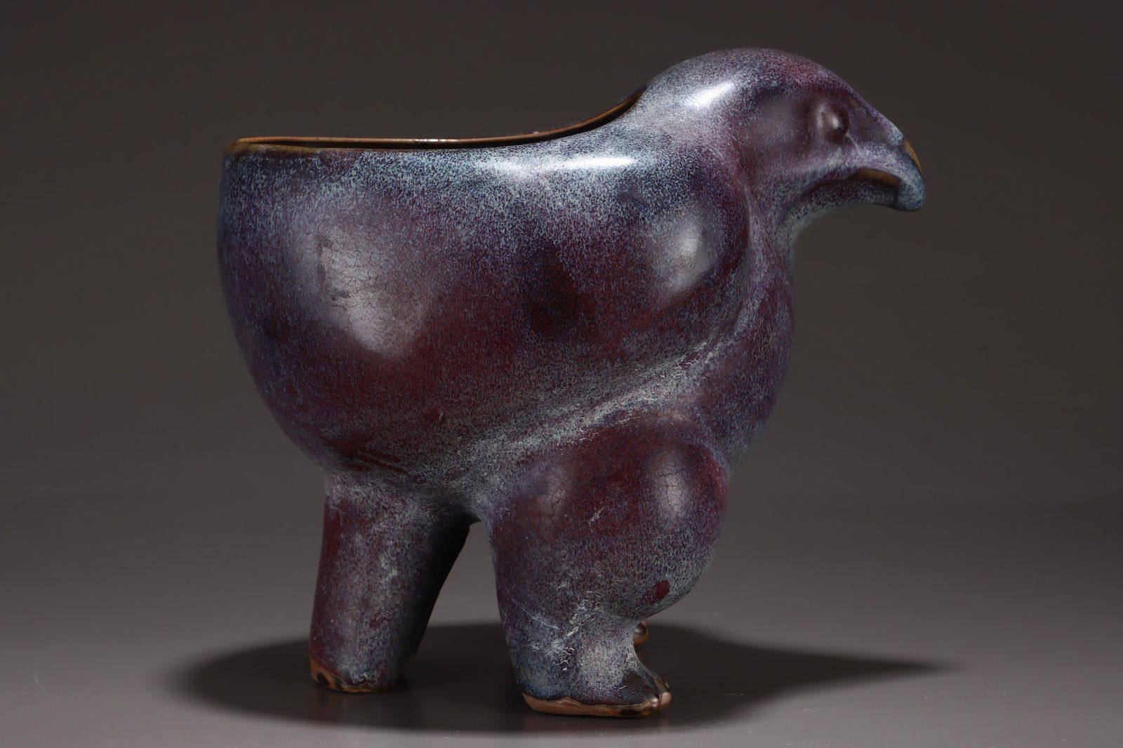 A Jun Ware Purple Glazed Eagle-Form Zun - 4