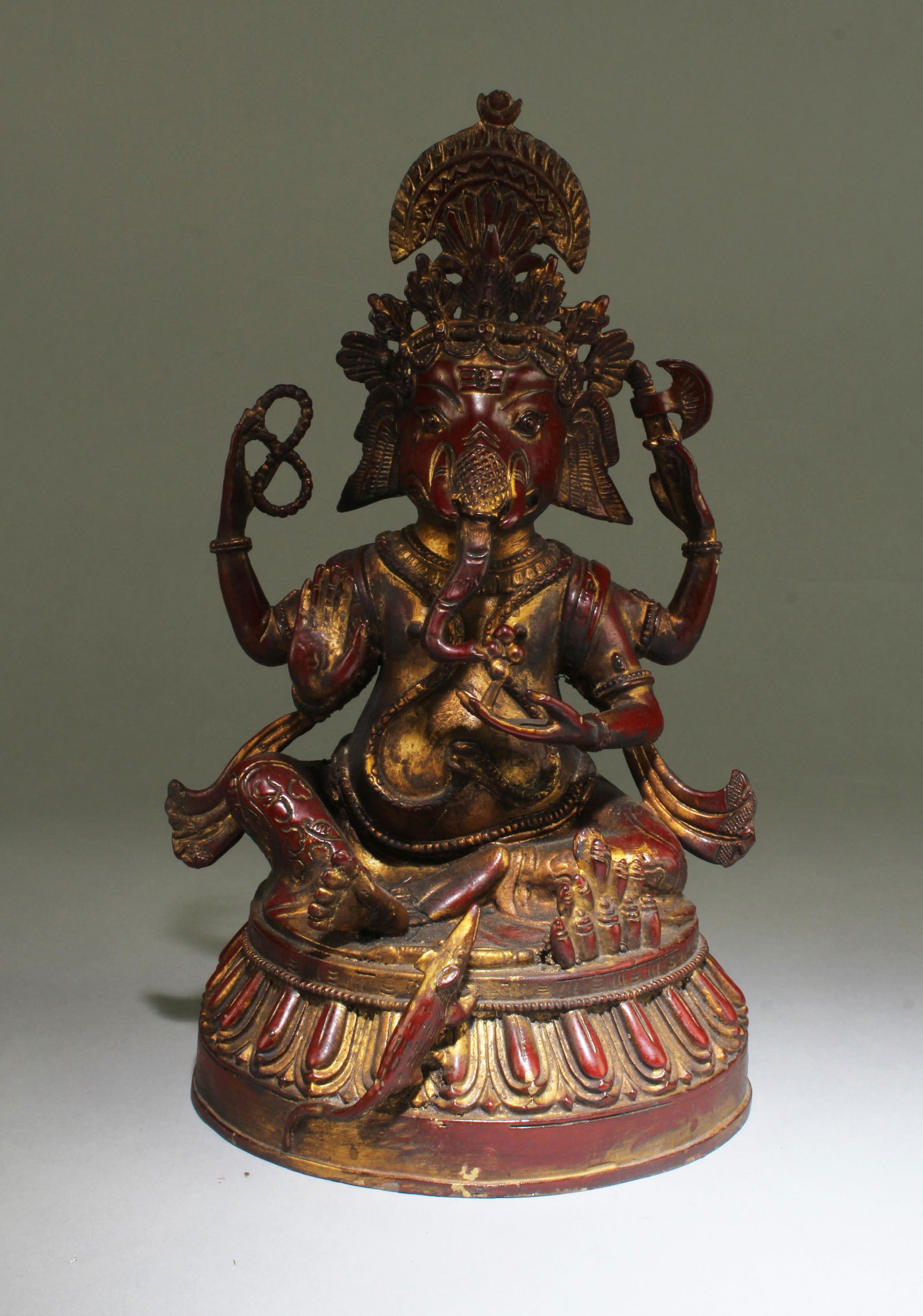 A Gilt Bronze Seated Bodhisattva Statue: A Gilt Bronze Seated Bodhisattva Statue. Height: 11"
