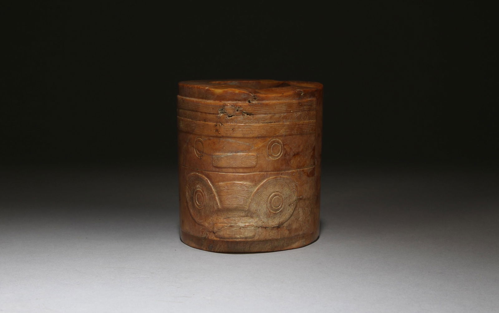 A Carved Jade 'Cong' - 2