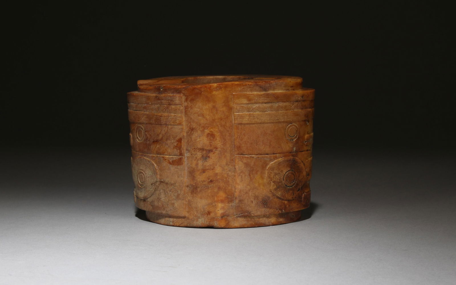 A Carved Jade 'Cong' - 3