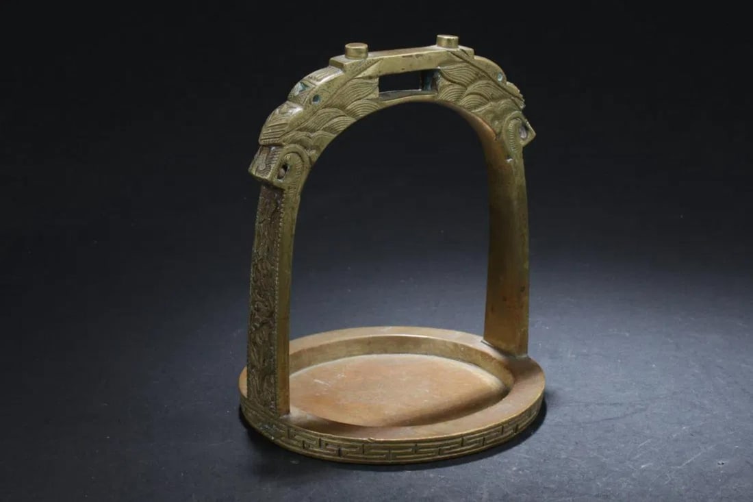 Antique Bronze Stirrup: Antique Bronze Stirrup. Height: 6".