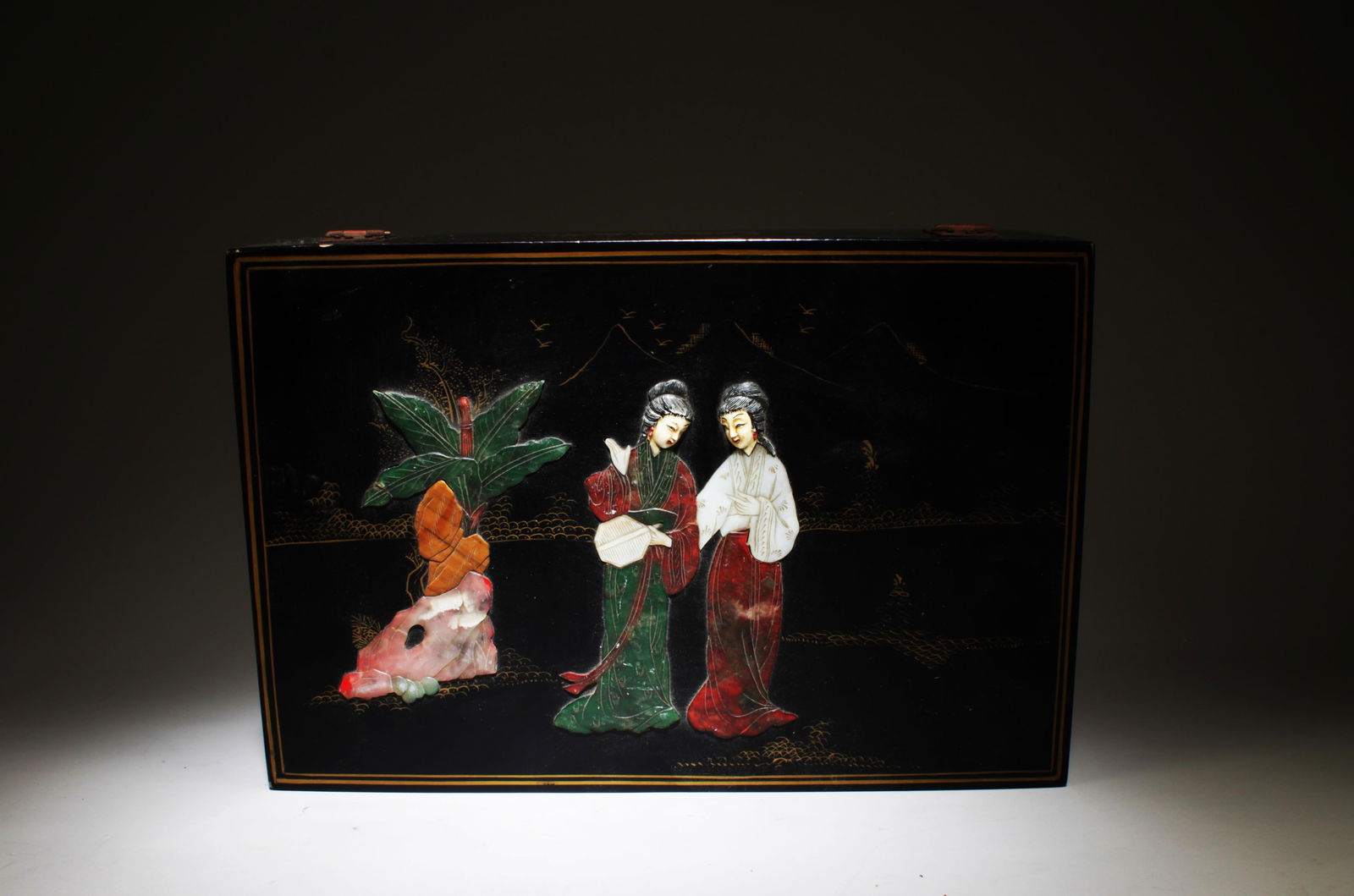 A Laquer Ware Box: A Laquer Ware Box. Dimension: 12" x 8.3" x 4".