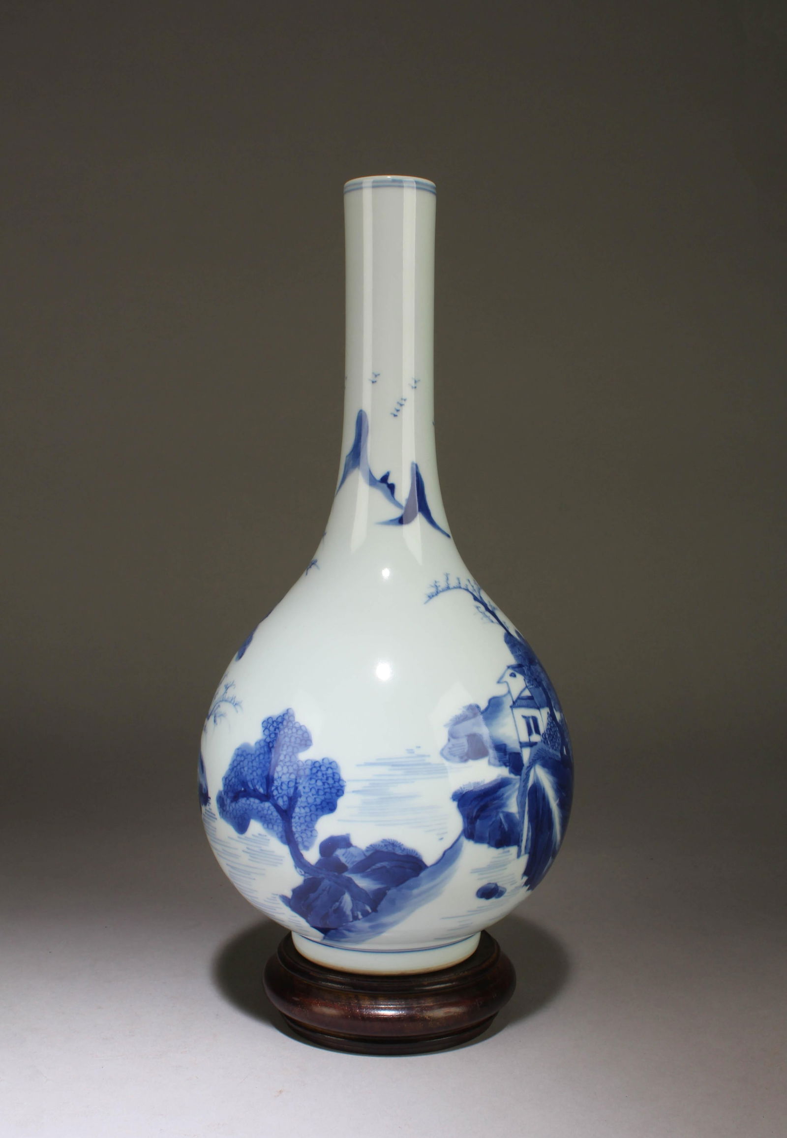 A Blue and White Vase with Stand - 3