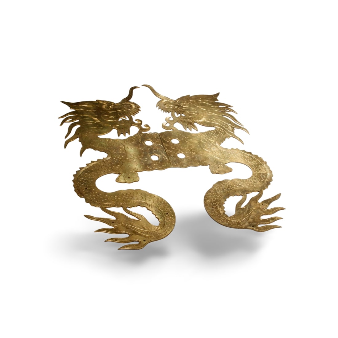 A Pair of Bronze Ornament: A Pair of Bronze Ornament. Length: 10"