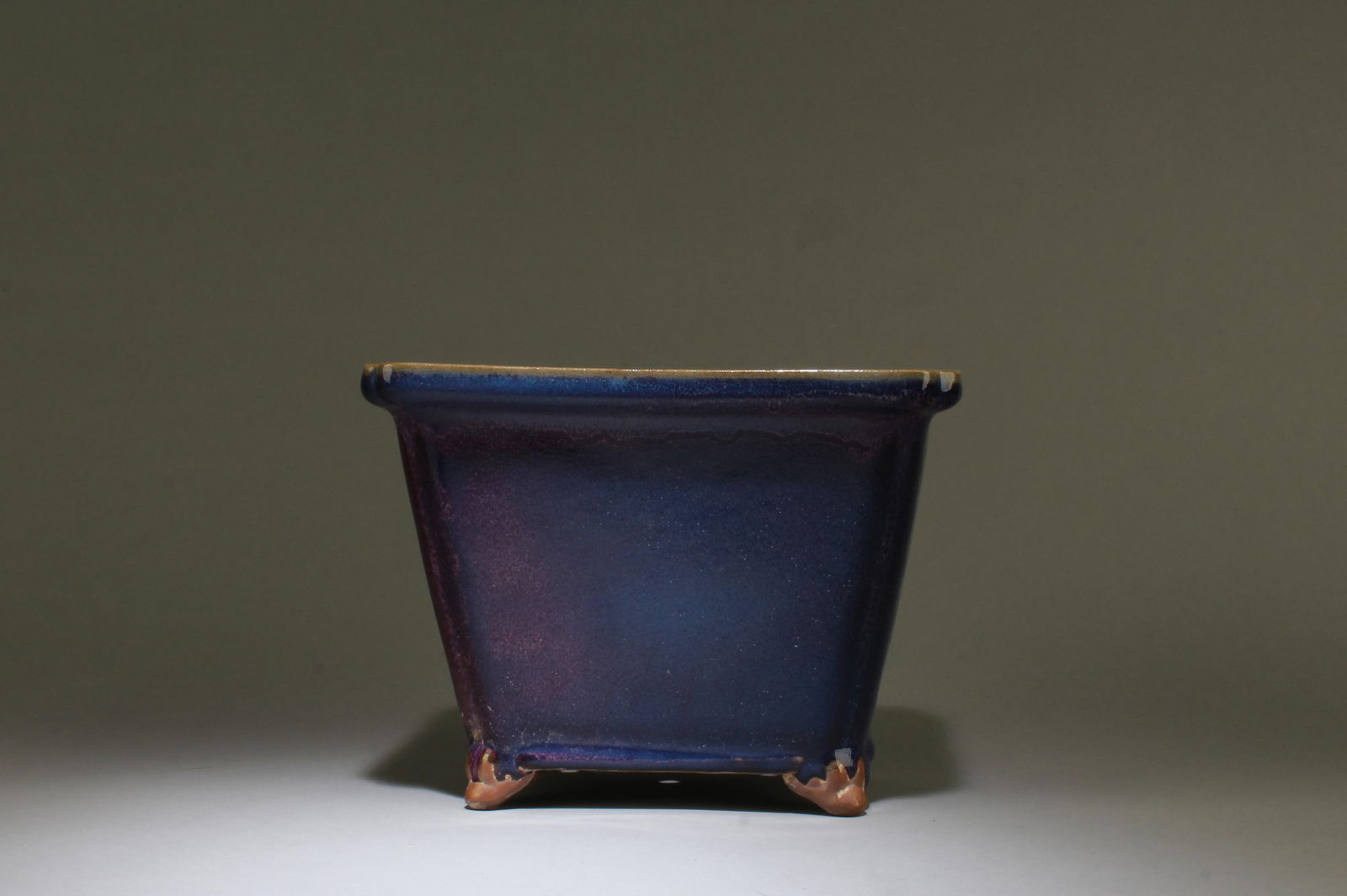 A Jun Kiln Square -shaped Planter: A Jun Kiln Square -shaped Planter. 'FengHua' mark at base. Length: 8.2" Width: 6.75" Height: 6"