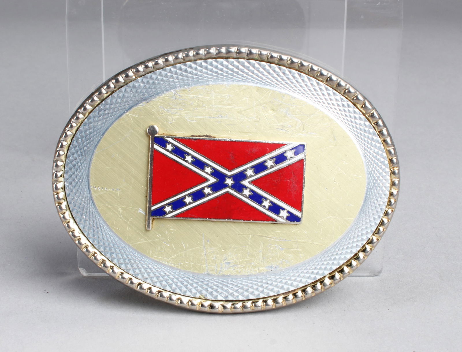 An Oval Shaped Belt Buckle: An Oval Shaped Belt Buckle. Length: 3.5"