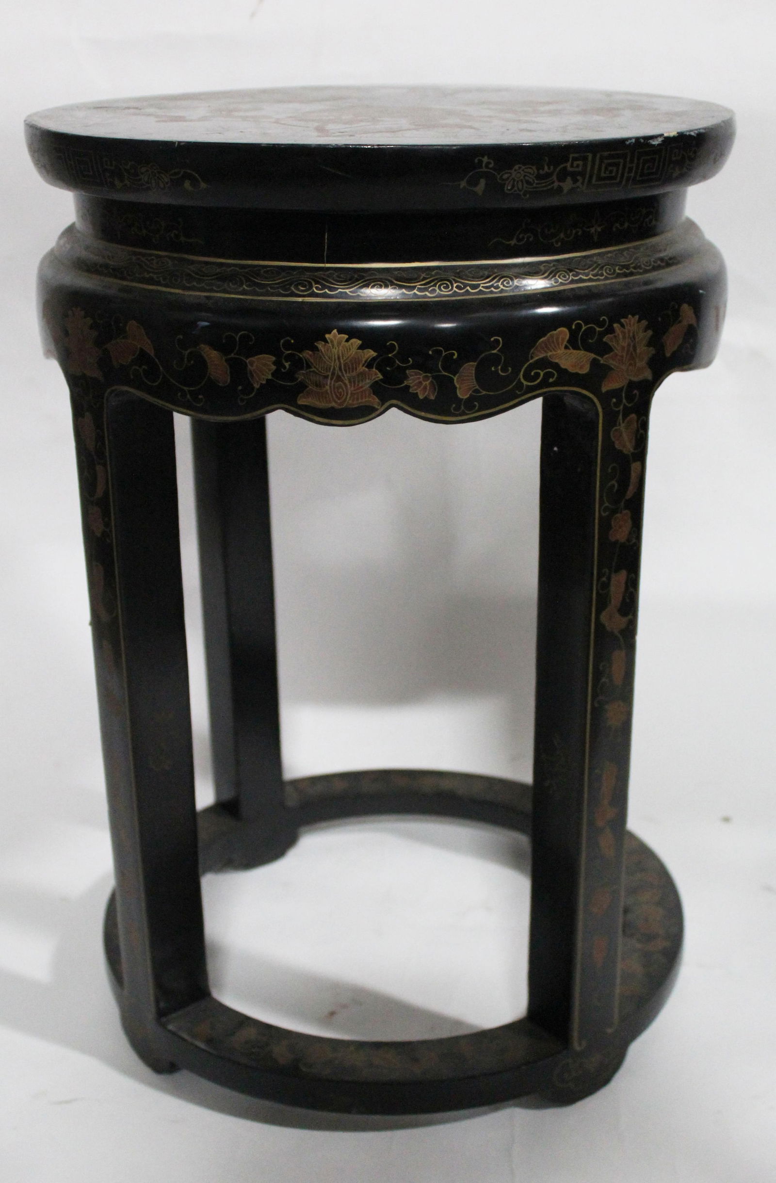 A Round Lacquer Stool - 3