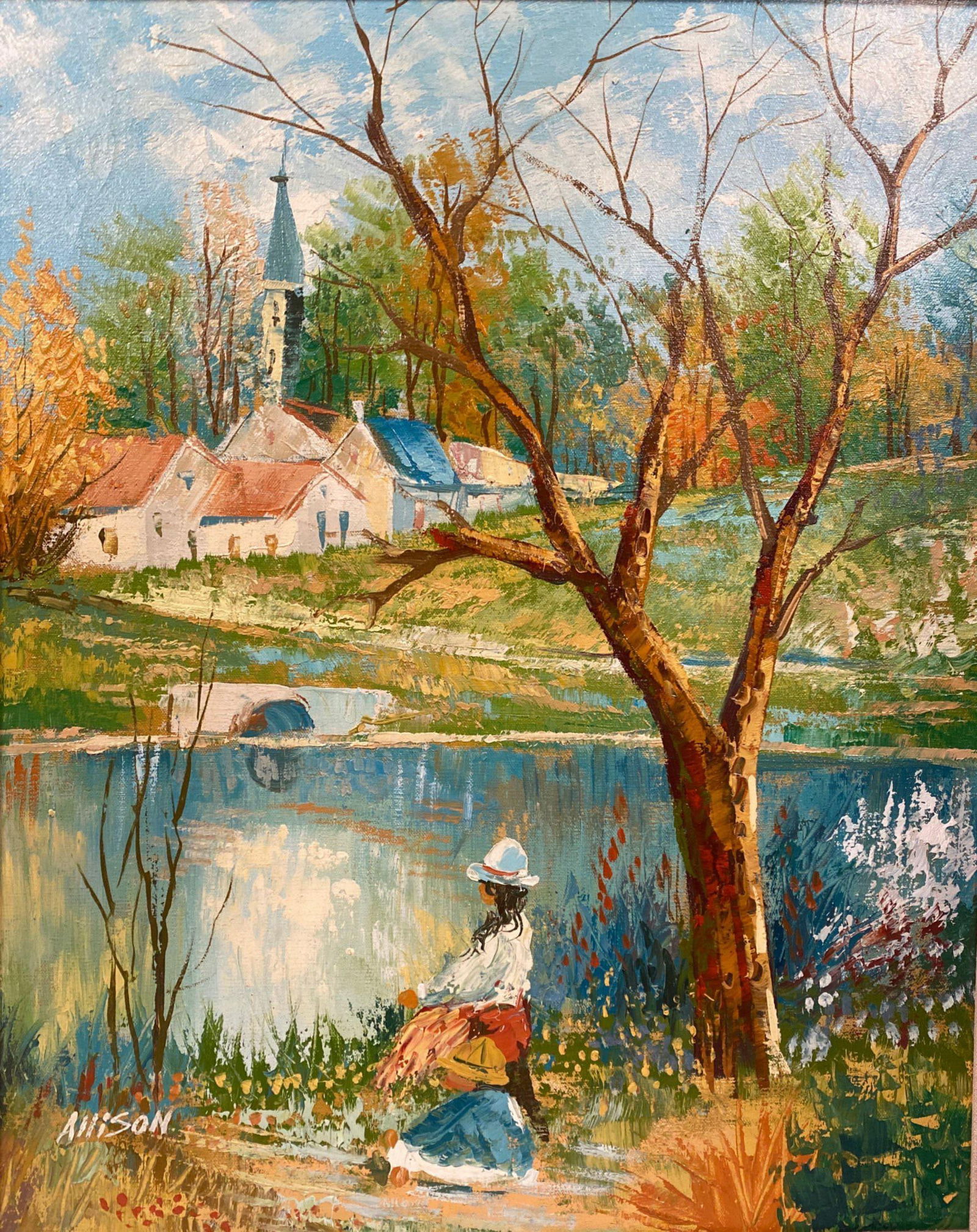 A Framed Oil Painting: A Framed Oil Painting. Length: 22.5" Height: 26"