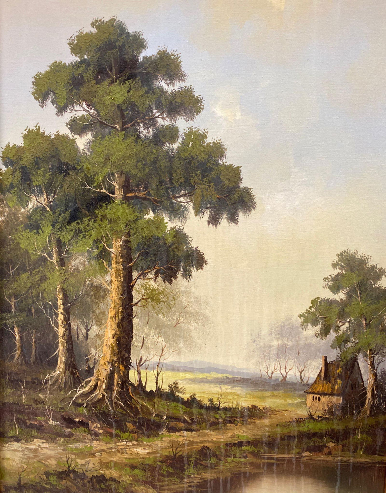 A Framed Oil Painting: A Framed Oil Painting. Length: 30.75" Height: 43"