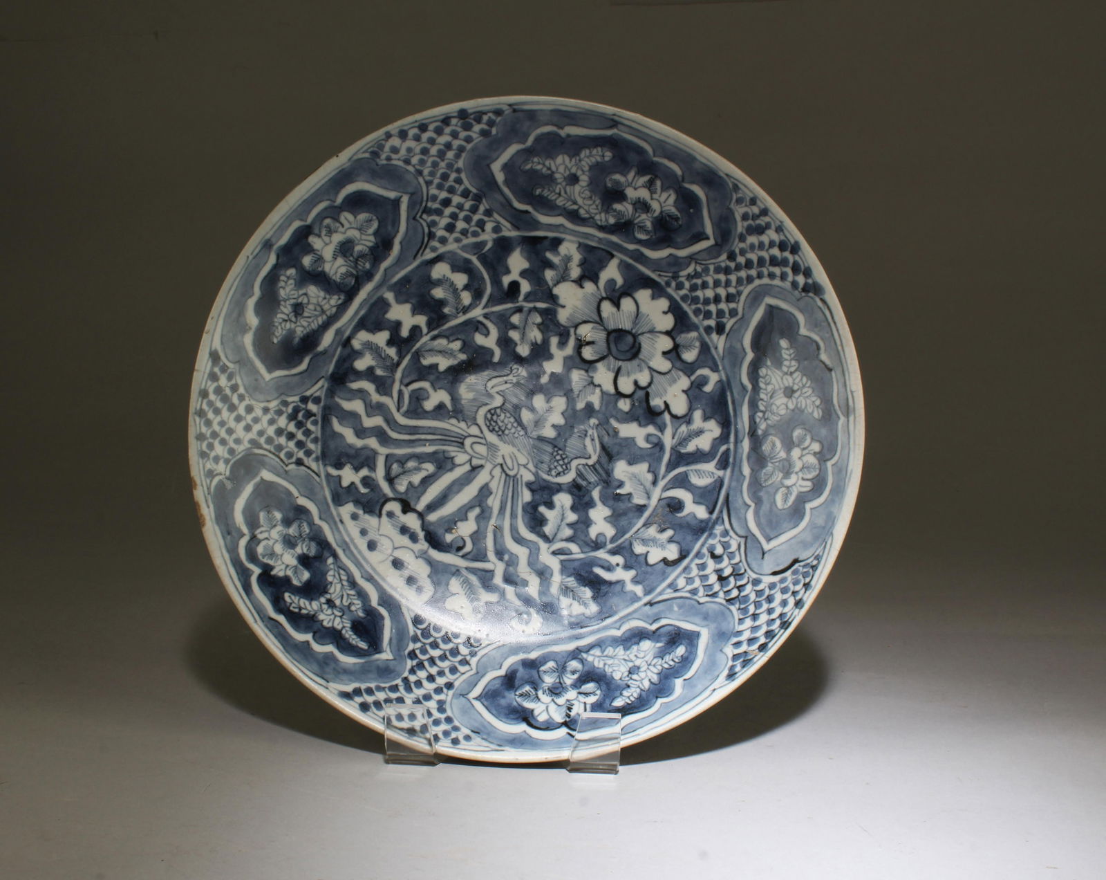 Antique Blue & White Plate, MING Dynasty (1 of 3)