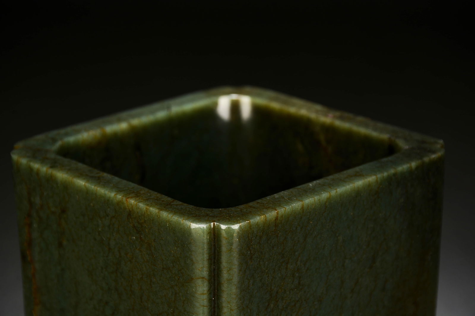 Jasper Jade Brush Pot - 4