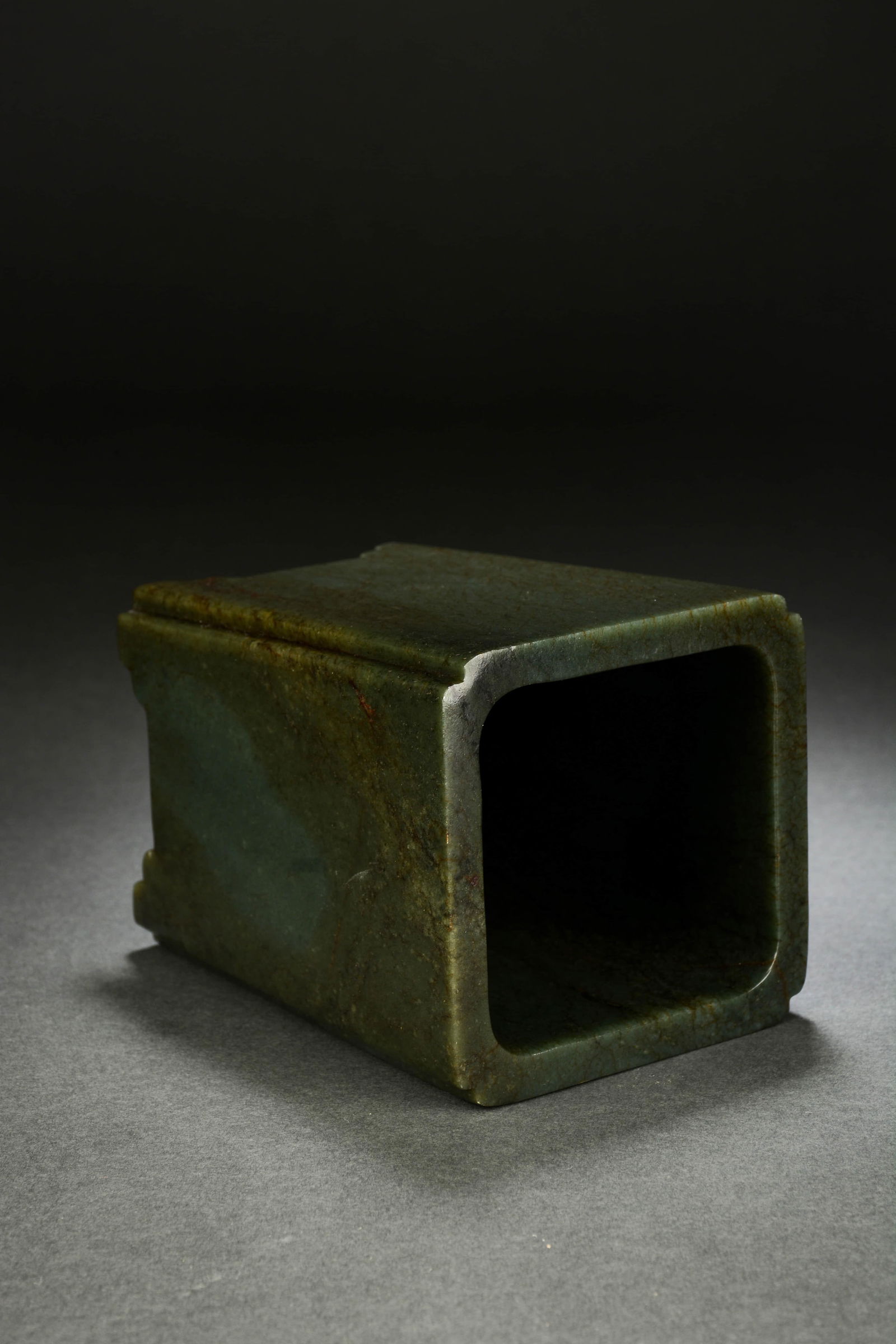 Jasper Jade Brush Pot - 7