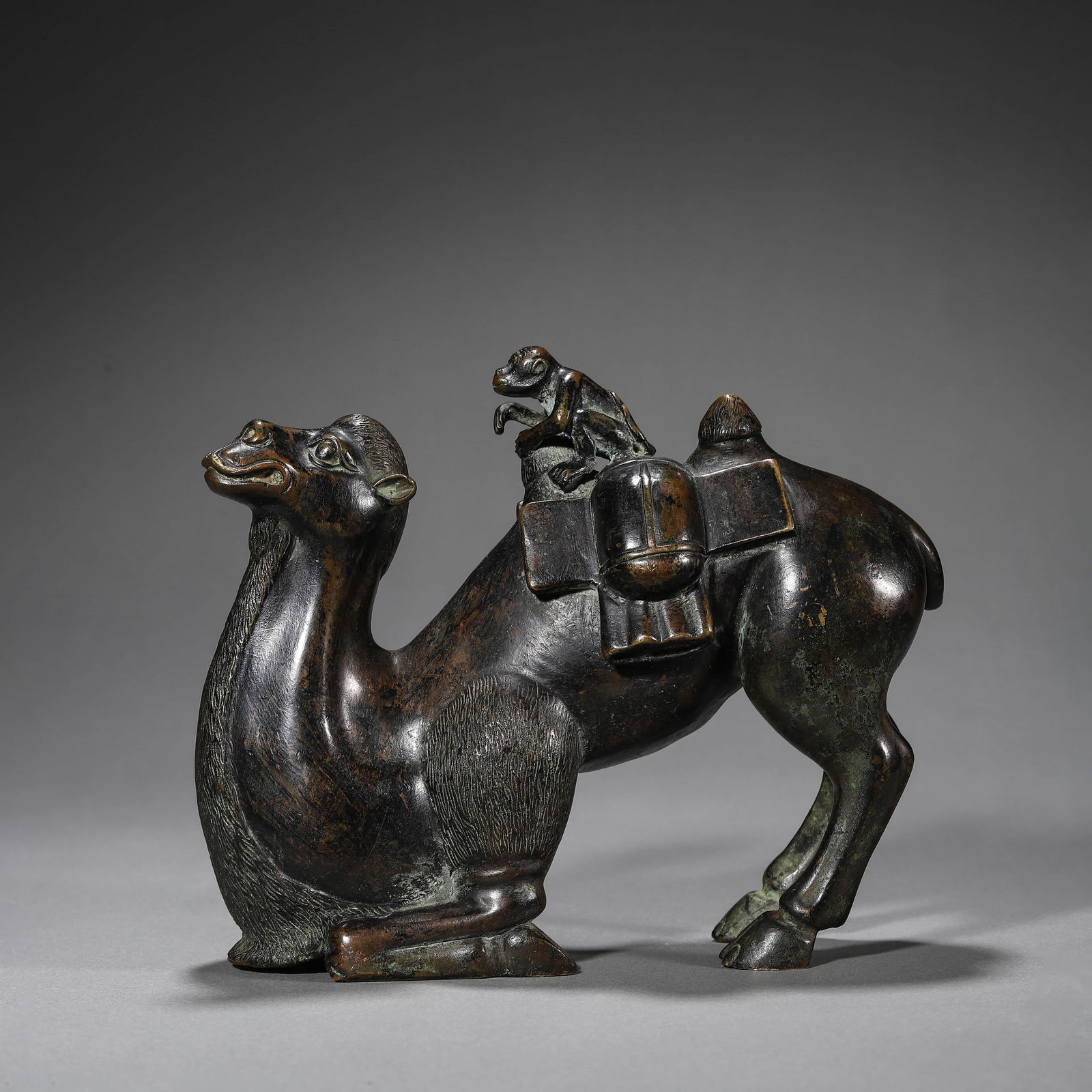 Bronze Bactricamel Ornament: Bronze Bactricamel Ornament. Length:6.69", Width:2.56", Height:5.91"