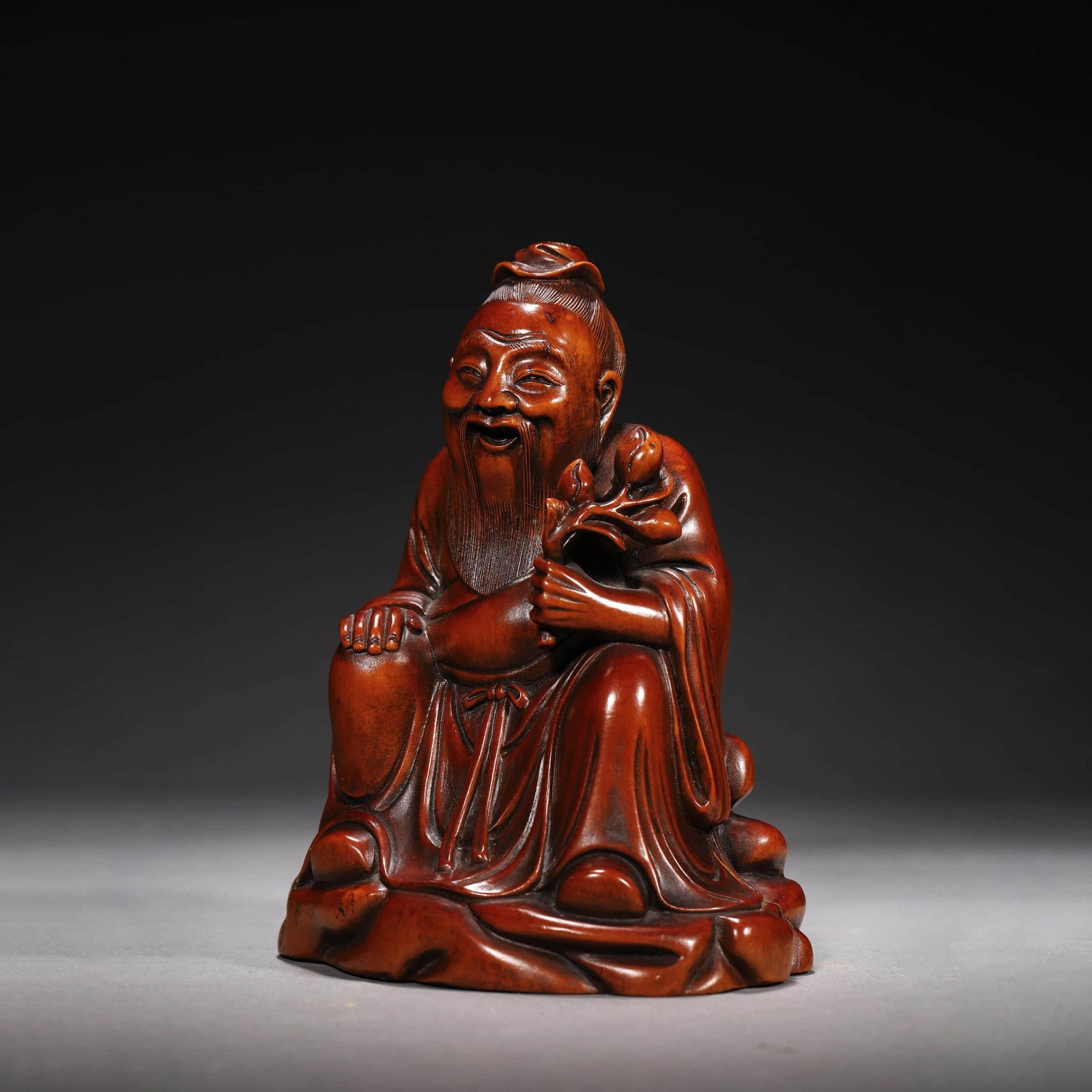 Carved Boxwood Statue of Figure: Carved Boxwood Statue of Figure. Length:4.33", Width:3.35", Height:5.91"