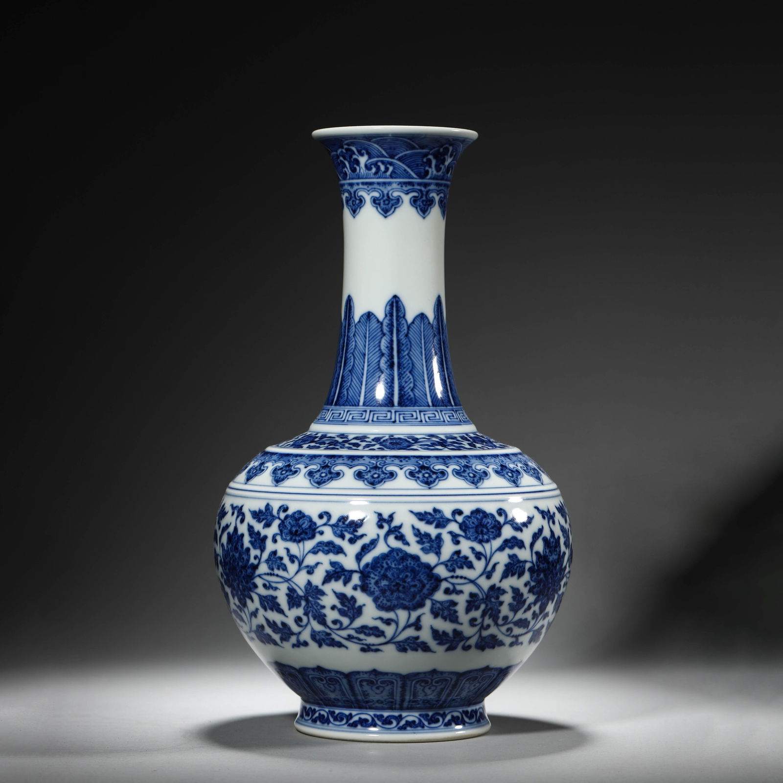 Blue and White Interlocking Lotus Vase (1 of 7)