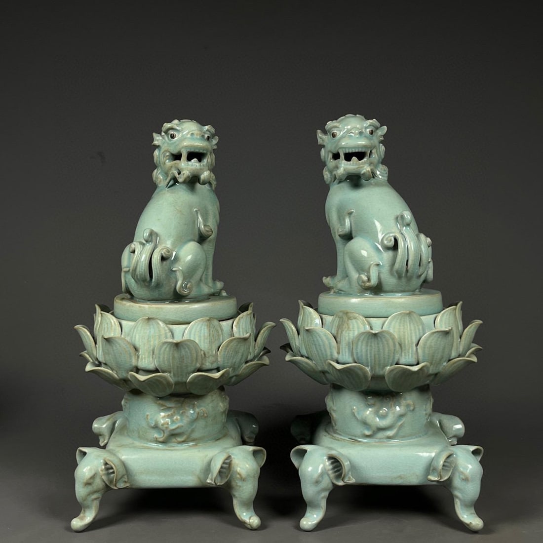 A Pair of Ruyao Incense Burners: A Pair of Ruyao Incense Burners. Dimension: 12.79" x 5.9" .