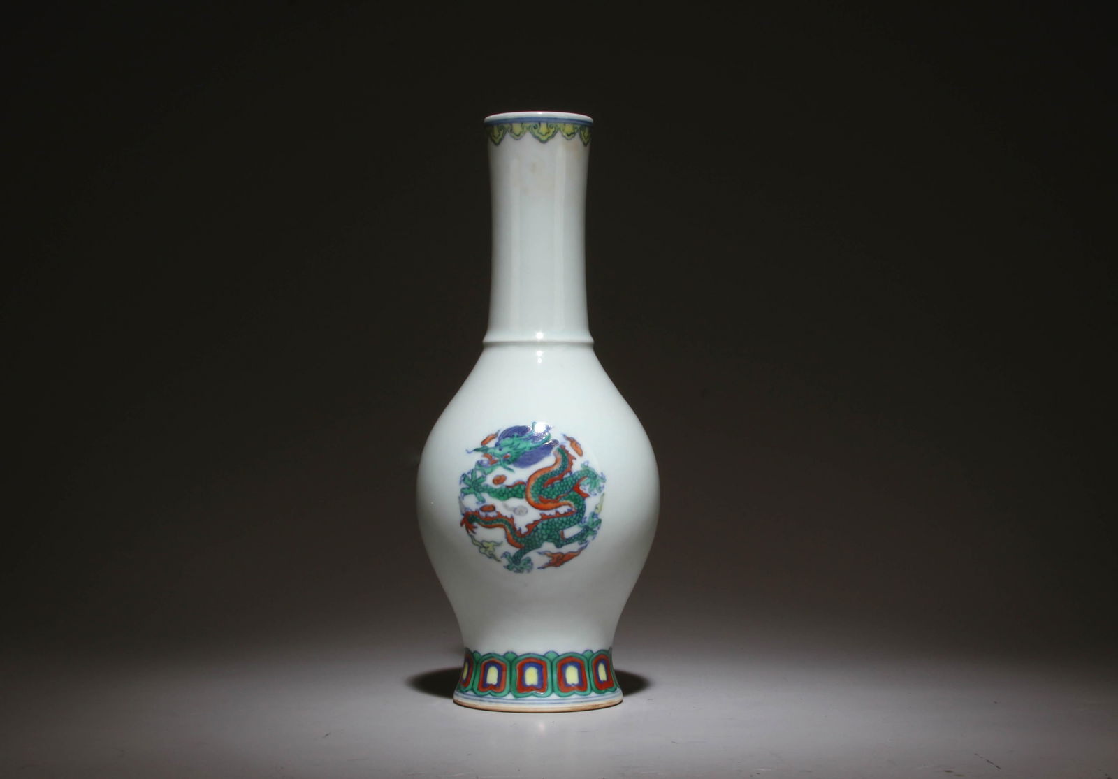 A Doucai Vase: A Doucai Vase. Dimensions: 3.7" x 8.8".