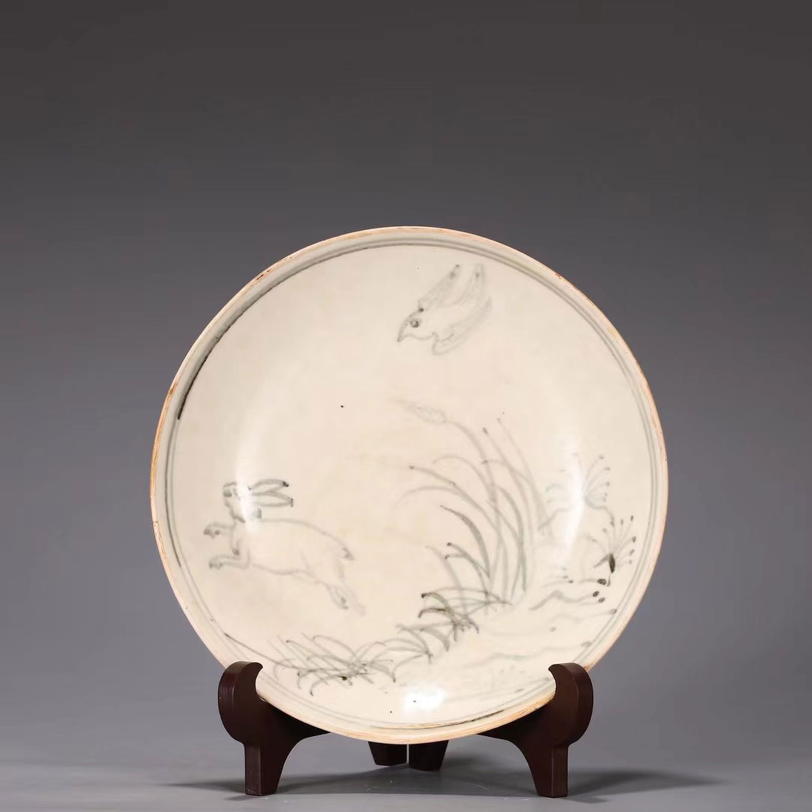 A Ding Ware Plate - 4