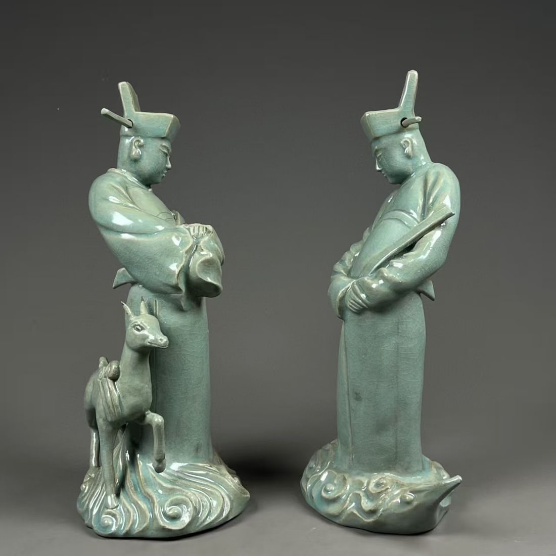 A Pair of Ruyao Figures: A Ruyao Figure . Dimension: 12.40" x 6.29" .
