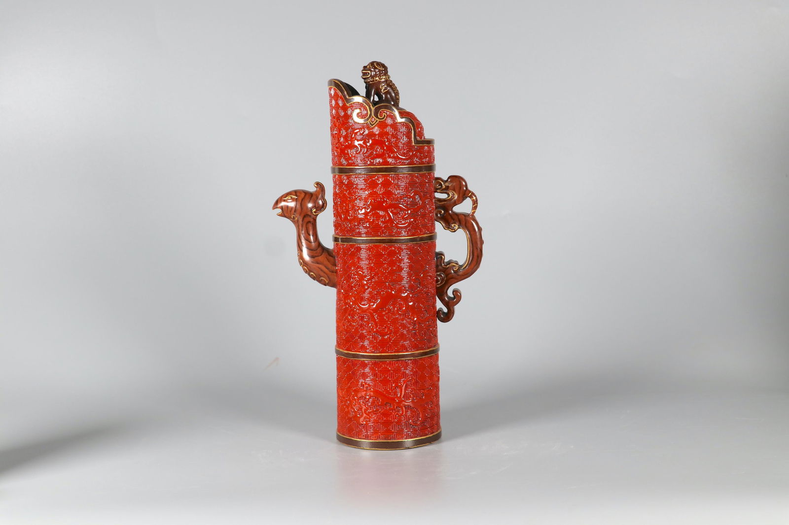 Faux-Bois Glaze Phoenix-Spout Monk Jug: Faux-Bois Glaze Phoenix-Spout Monk Jug, Height: 10.24", Width: 5.9".