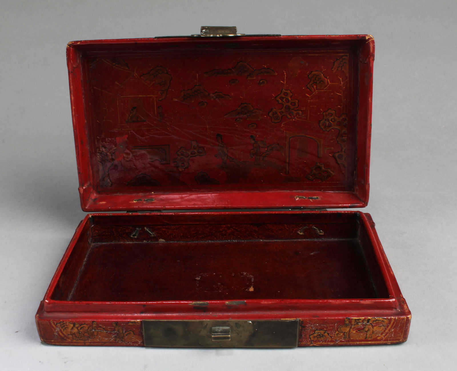 Antique Chinese Leather Rectangular Shaped Box - 2