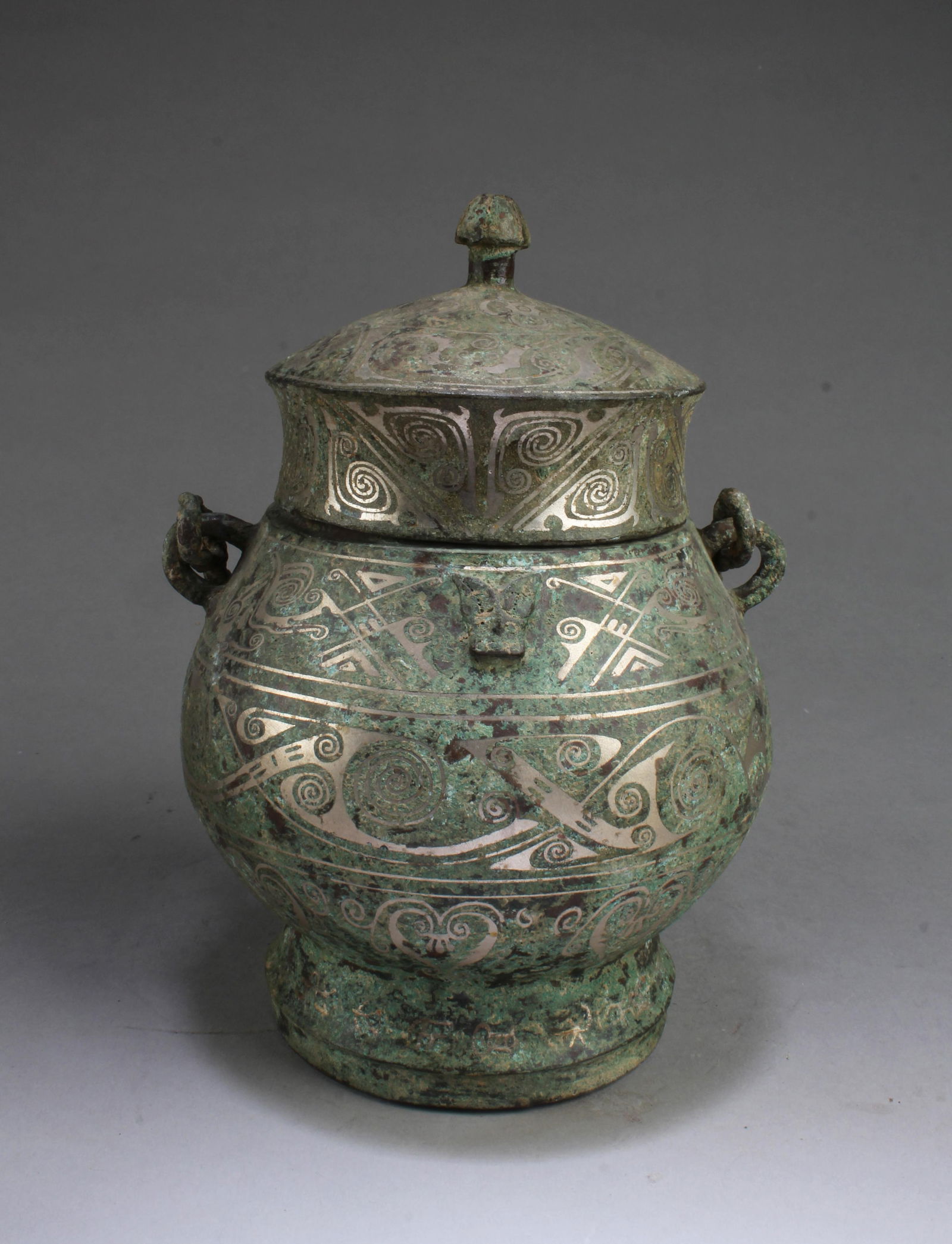 A Bronze Container: A Bronze Container. Height: 9.5"