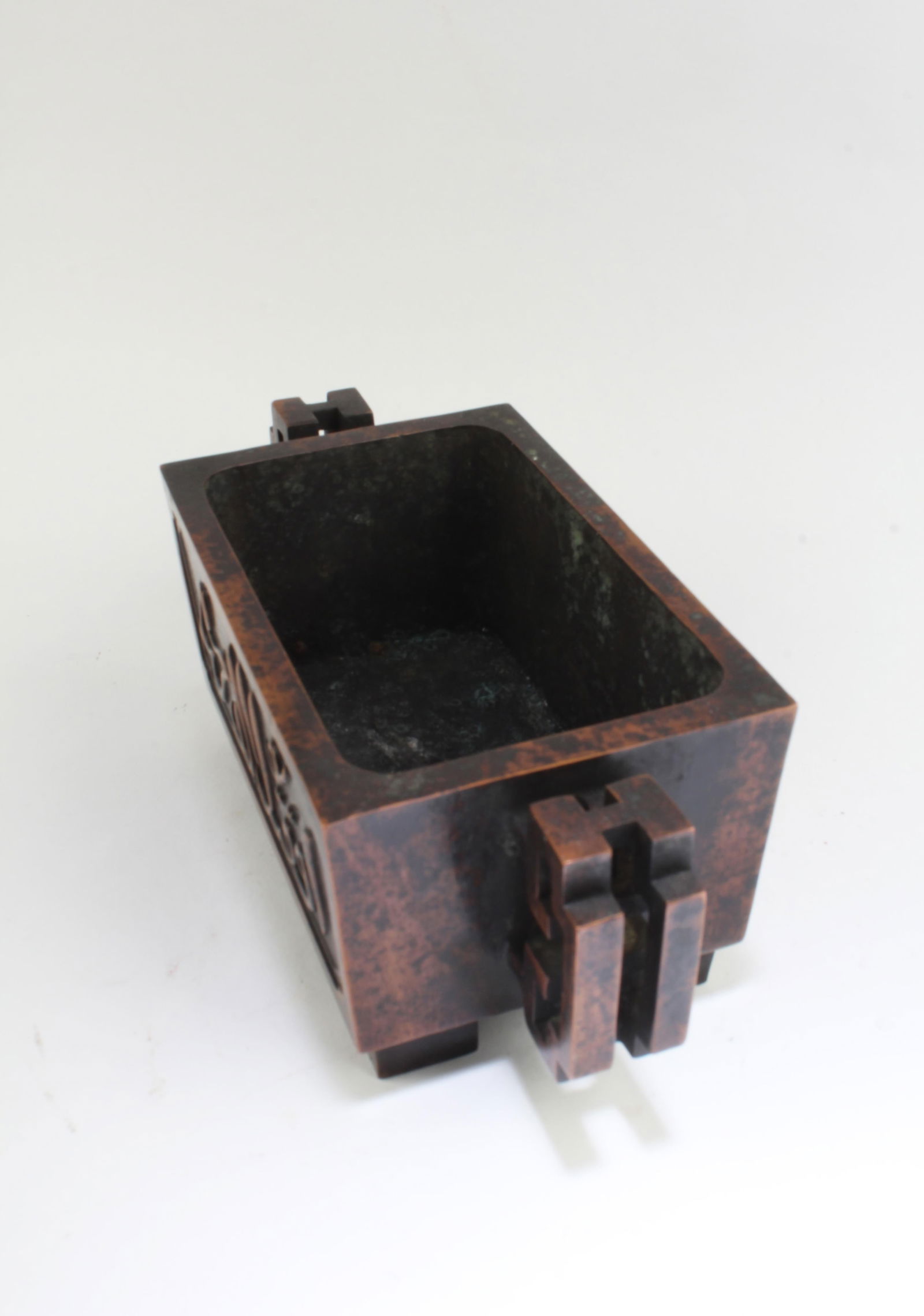 Chinese Bronze Rectangular-shaped Incense Burner - 4