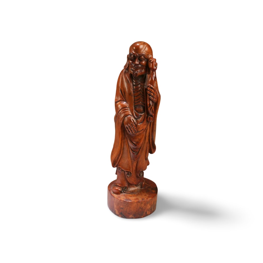 A Carved HuangYangMu Damo Statue: A Carved HuangYangMu Damo Statue. Height: 11.75"
