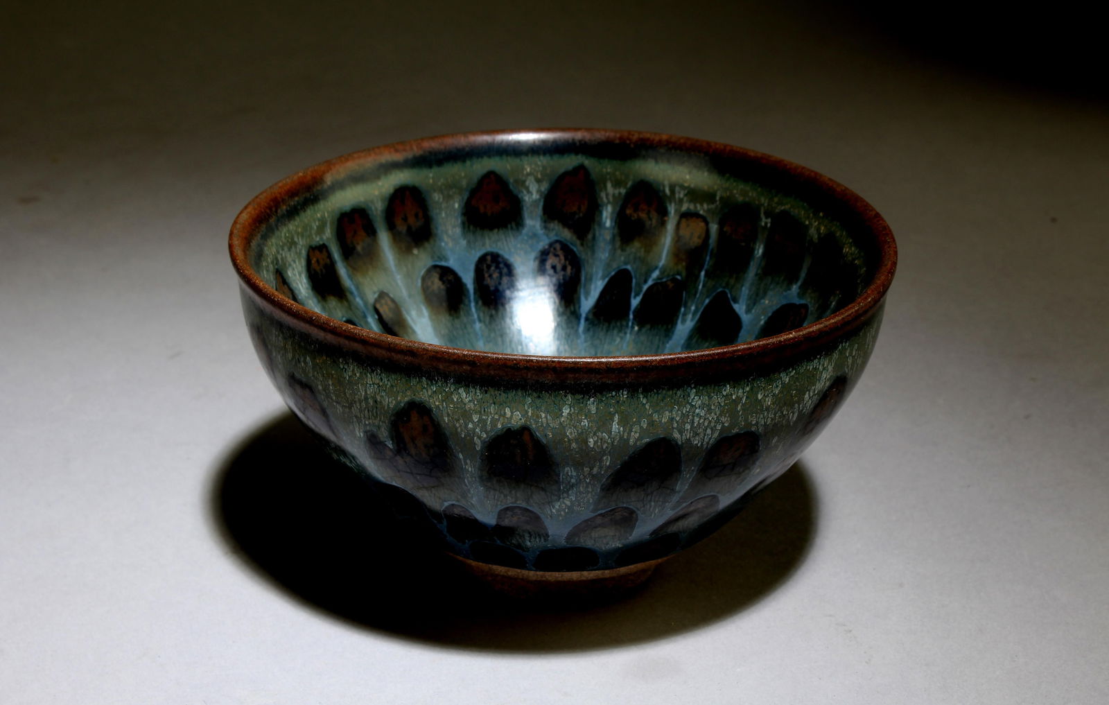 A Chinese JianYao Tea Bowl: A Chinese JianYao Tea Bowl. Dimensions: 3" x 5".
