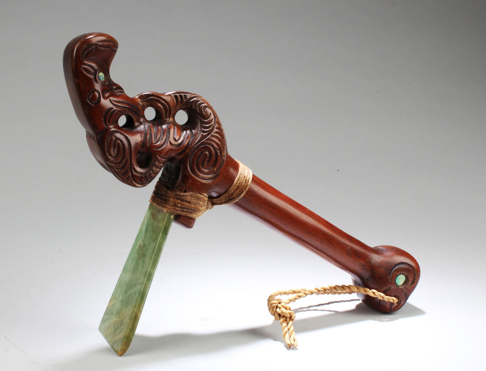 Antique Jade Axe: Antique Jade Axe, symbolizing the symbol of power. Length: 13.25"