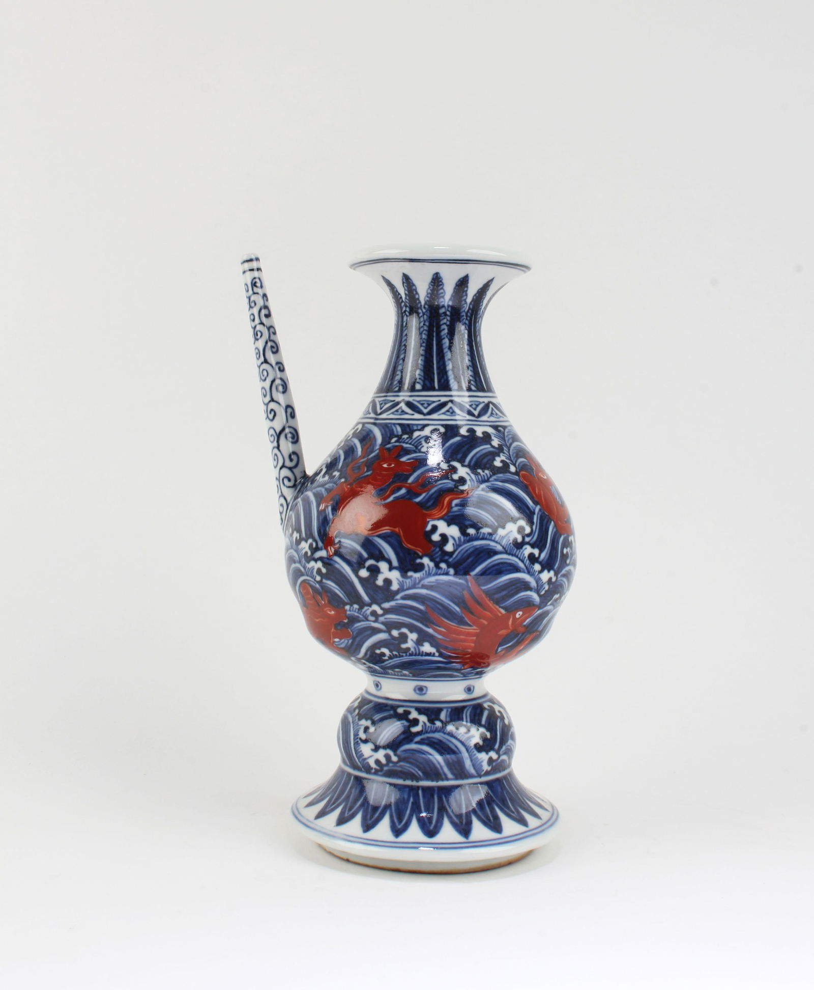 Chinese Porcelain Ewer: Chinese Porcelain Ewer. 'XuanDe' mark. Height: 8.75"