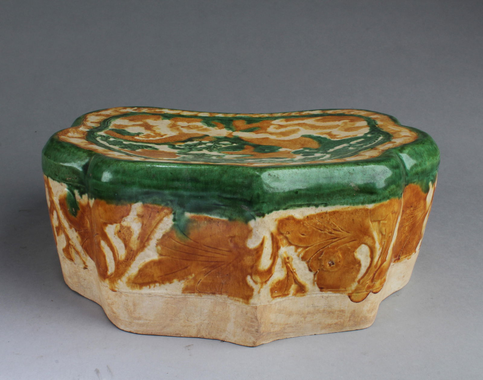 Chinese Porcelain Pillow: Chinese Porcelain Pillow. Length: 11.5" Height: 4.25"