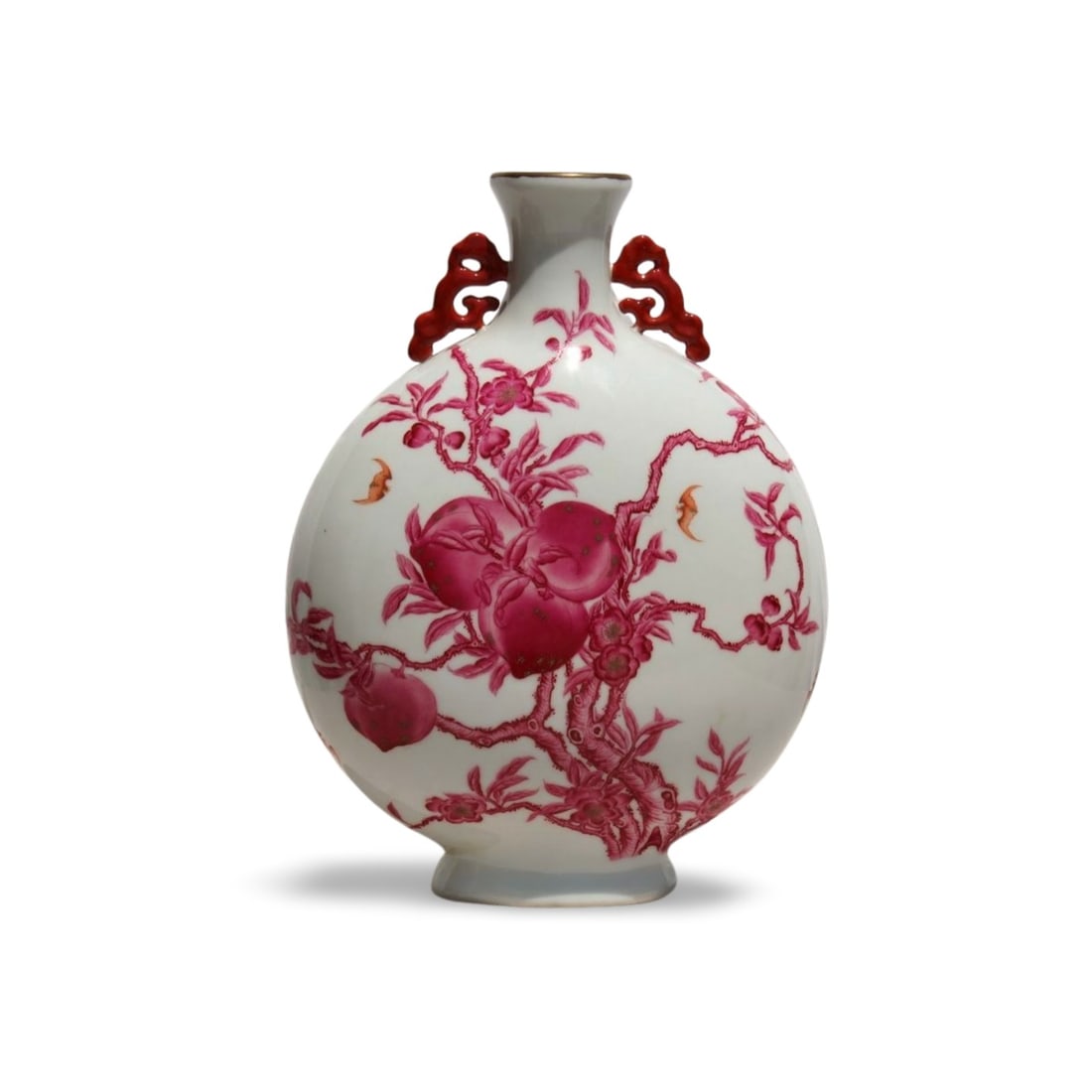 A Porcelain Moonflask Vase: A Porcelain Moonflask Vase. Dimension: 14" x 10".