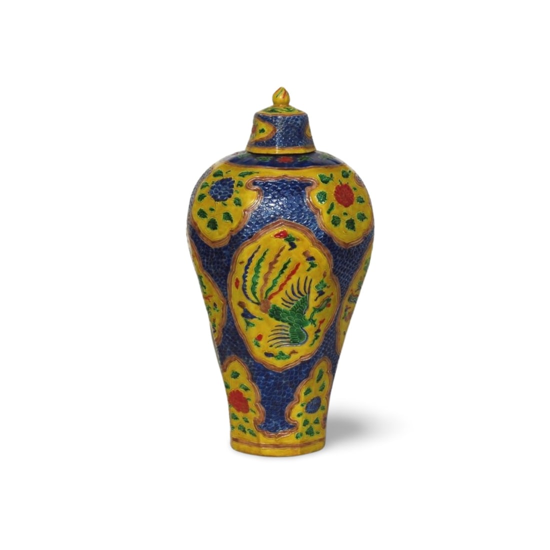 A Porcelain Vase with Lid: A Porcelain Vase with Lid. Dimension: 19" x 10".