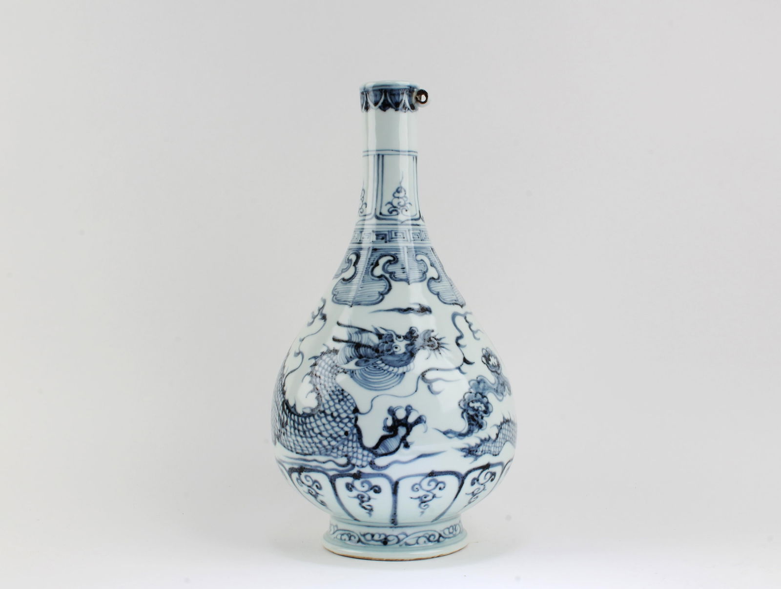 Chinese Blue & White Porcelain Vase: Chinese Blue & White Porcelain Vase. Height: 13.5"