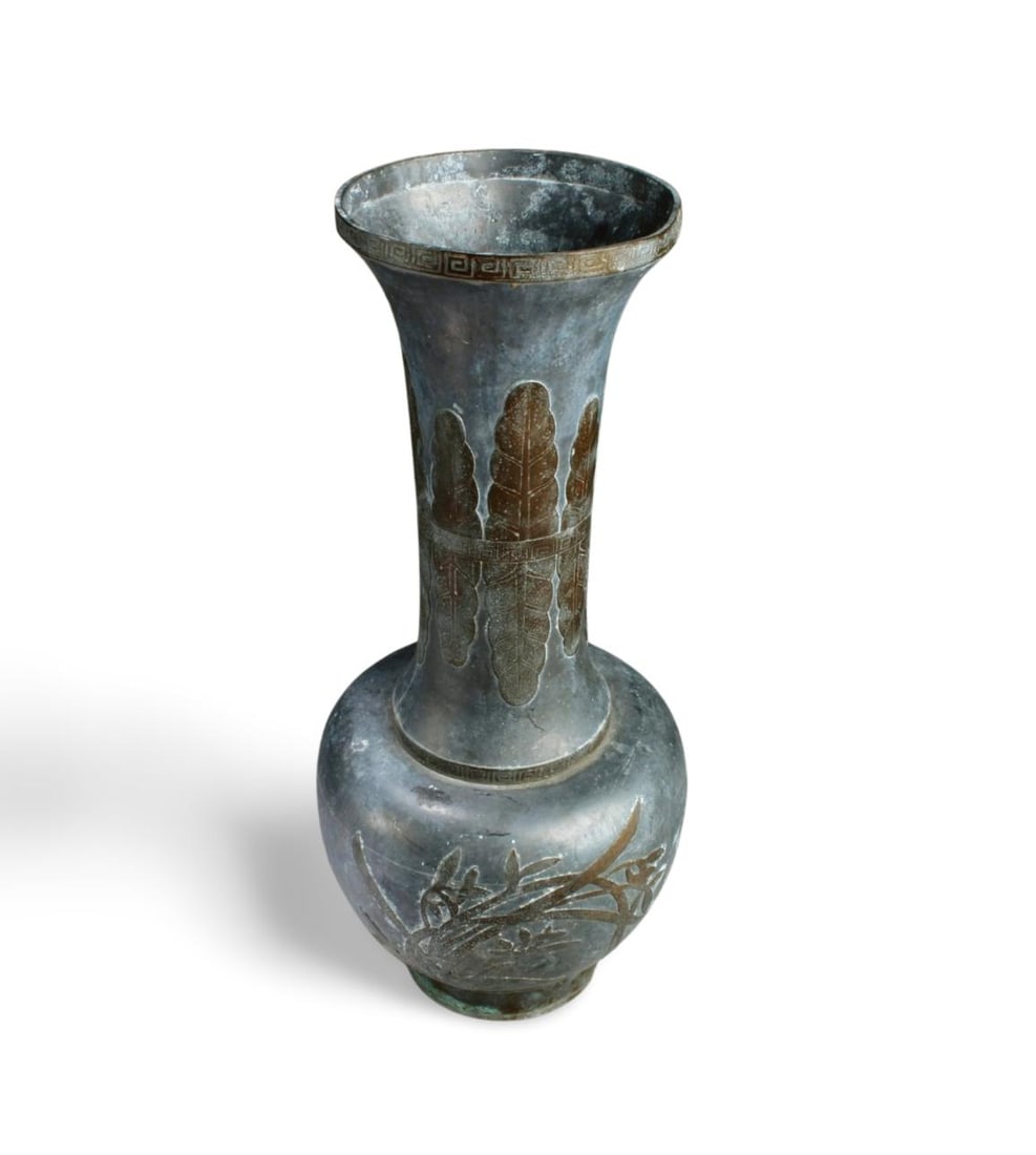 Chinese Pewter Vase - 2