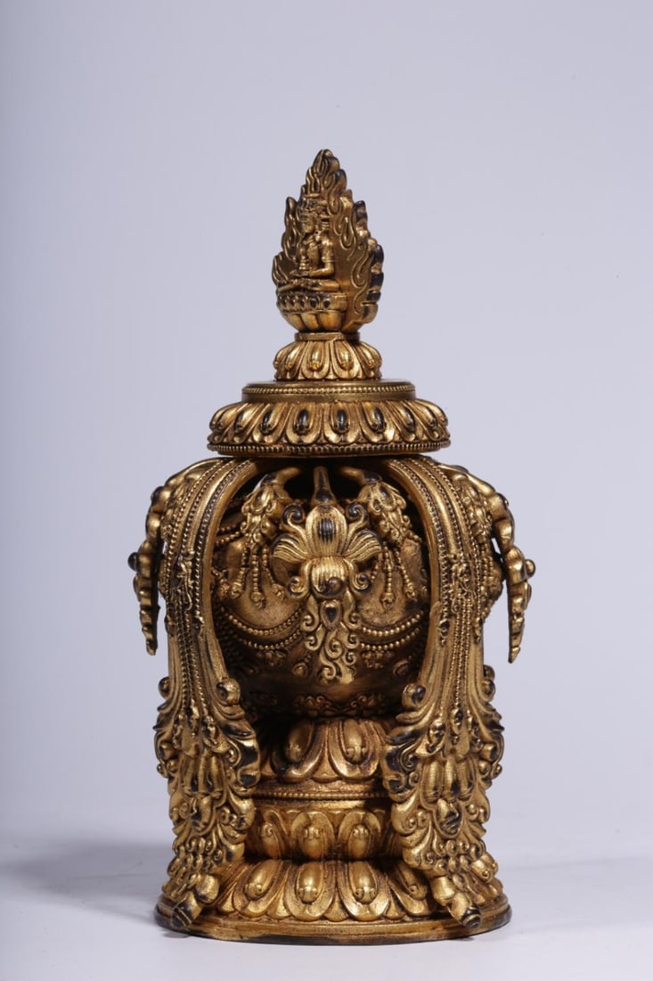 A Gilt Bronze Longevity Vase - 4