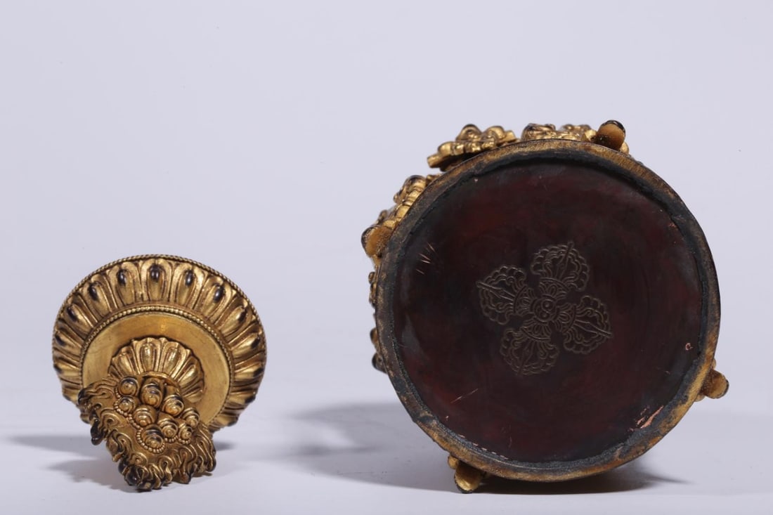 A Gilt Bronze Longevity Vase - 9