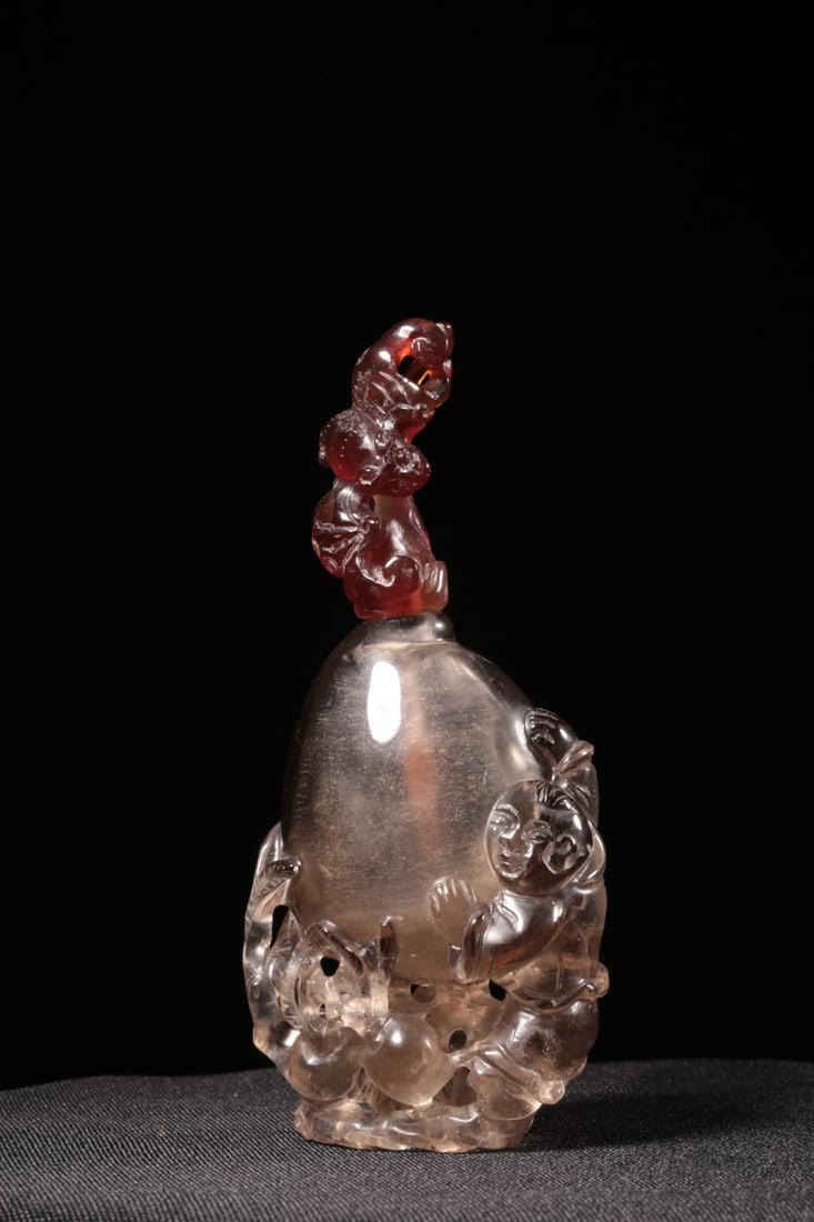 A Crystal Boy?and?Longevity Snuff Bottle (1 of 10)