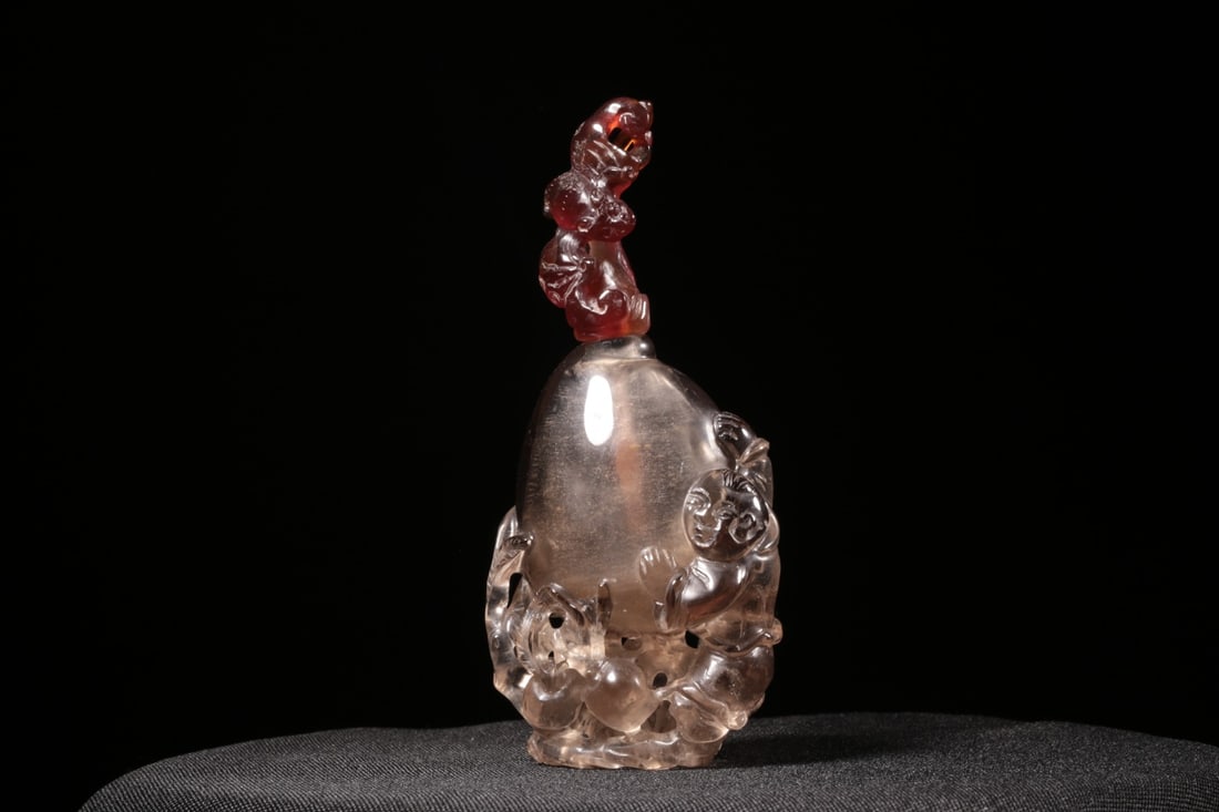 A Crystal Boy?and?Longevity Snuff Bottle - 2