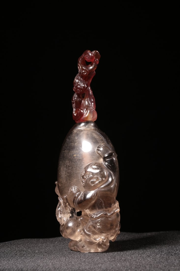 A Crystal Boy?and?Longevity Snuff Bottle - 8