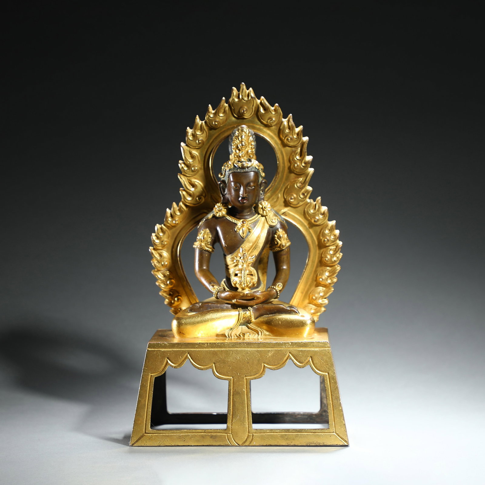 Gilt-Bronze Figure of Buddha: Gilt-Bronze Figure of Buddha. Height:10.63" Width:6.02"