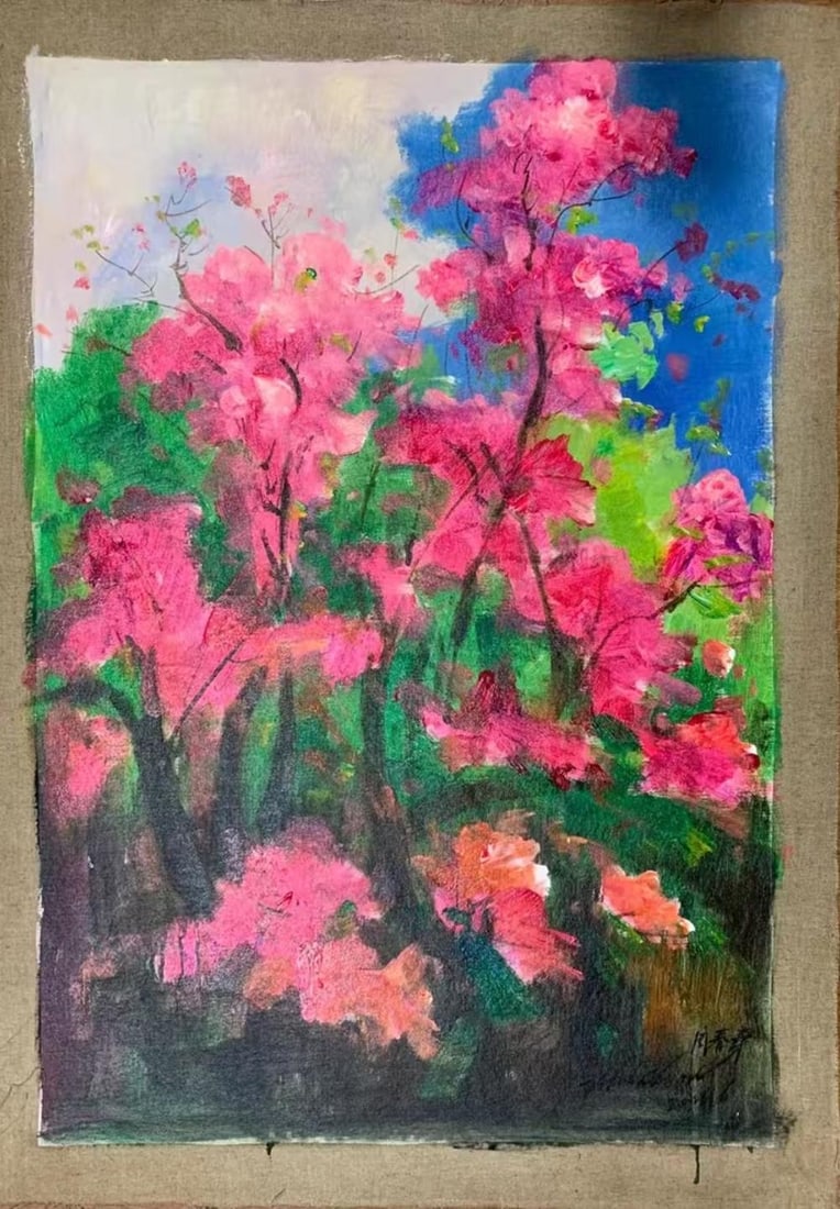 An Oil Painting: An Oil Painting. Dimensions: 23.62" x 35.43".