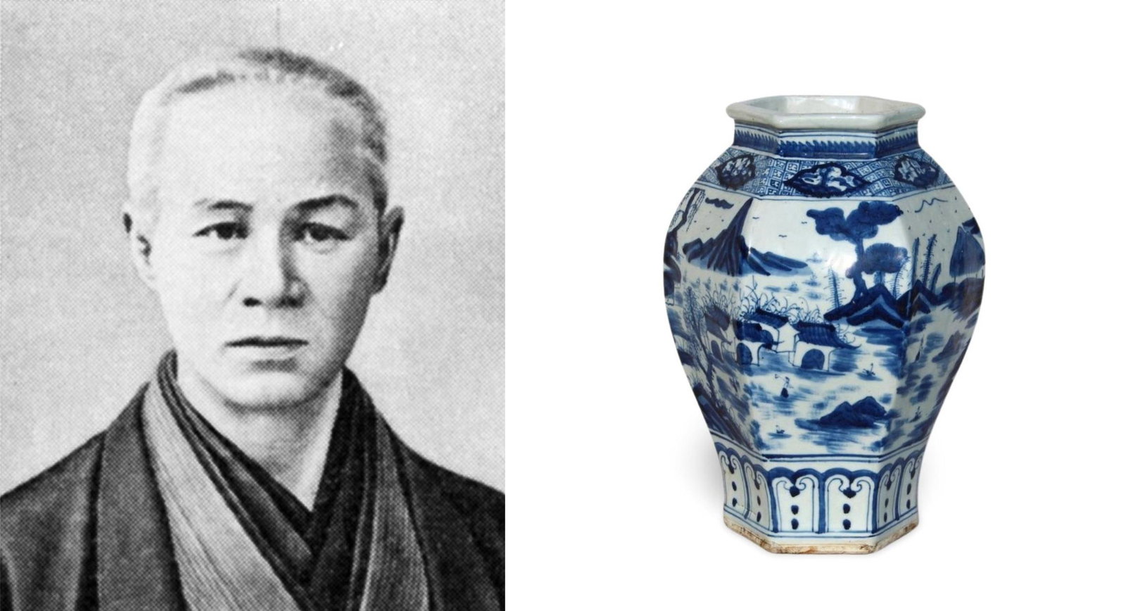 A Blue and White Jar: A Blue and White Jar. Dimension: 14.75" x 10".