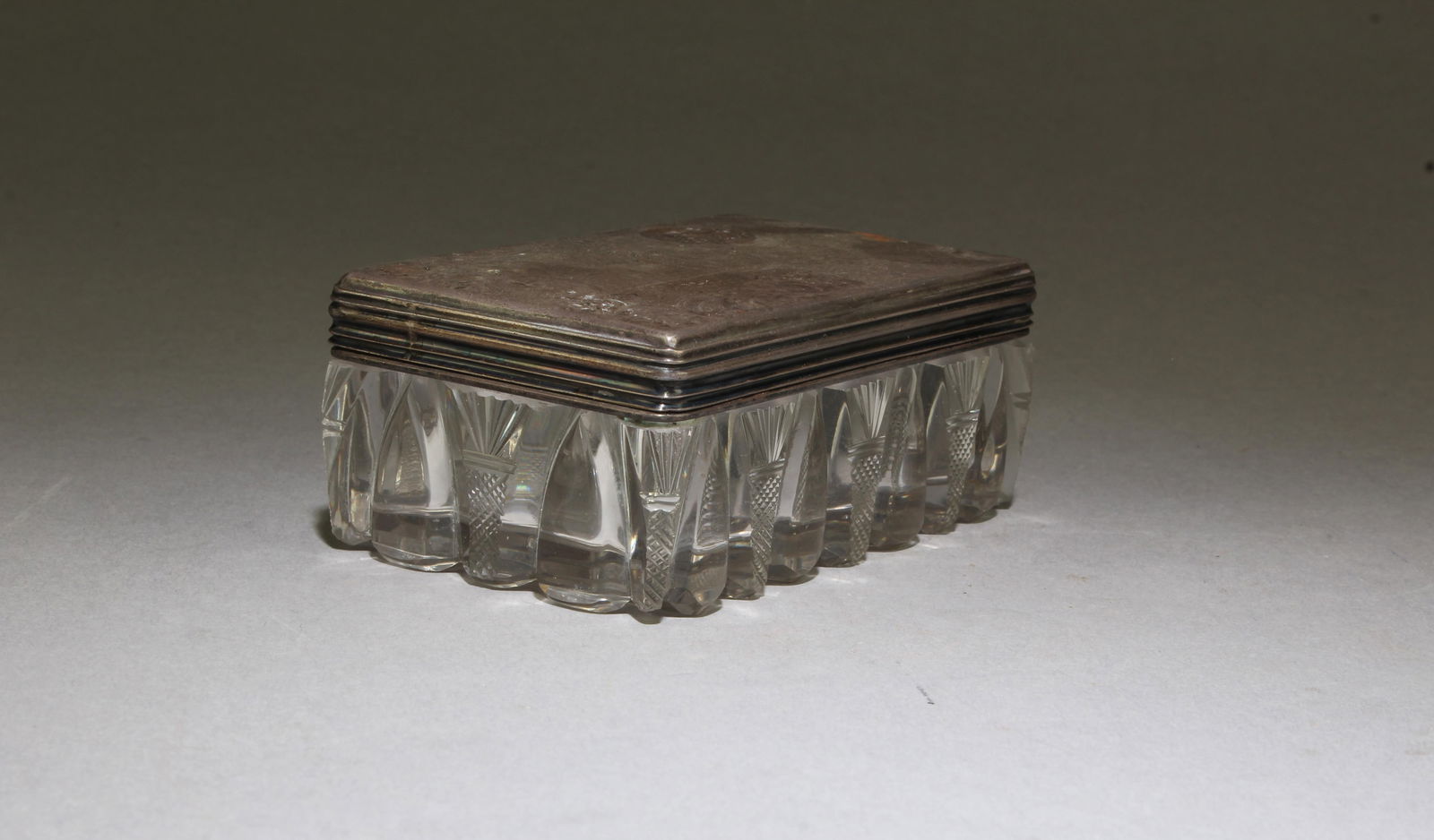 Antique Water Crystal Rectangular Shaped Container - 2