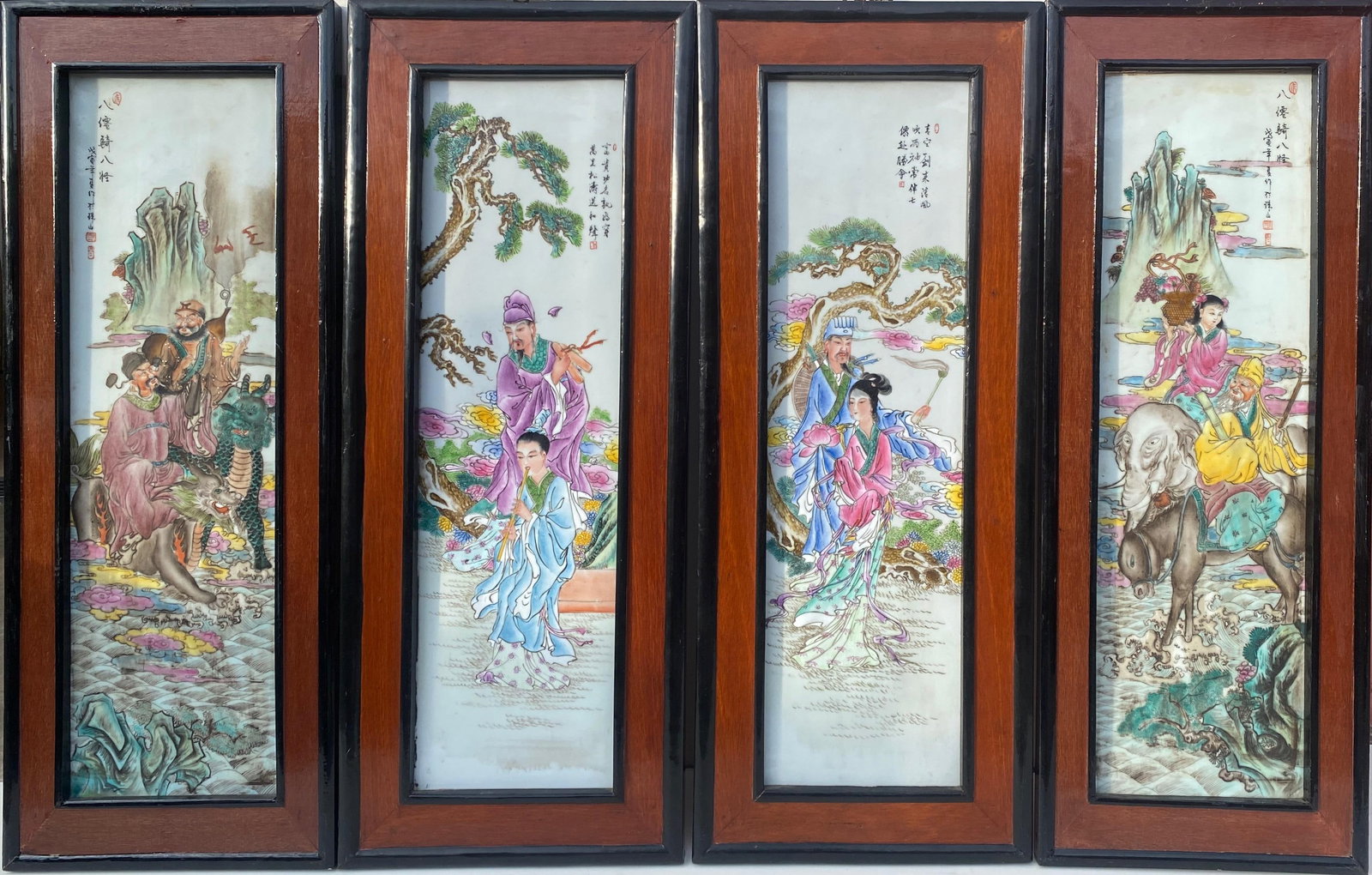 A Group of Four Framed Porcelain Plaque (1 of 10)
