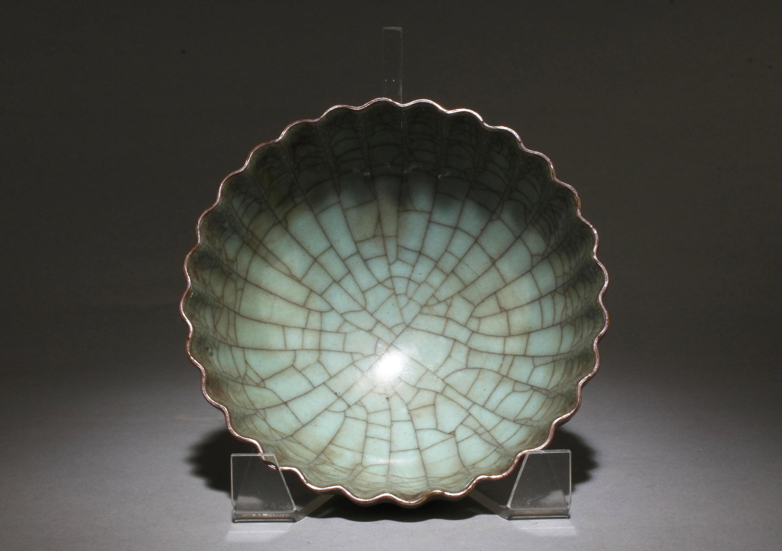 A Guanyao Bowl: A Guanyao Bowl. Dimensions: 7.25" x 3.25".