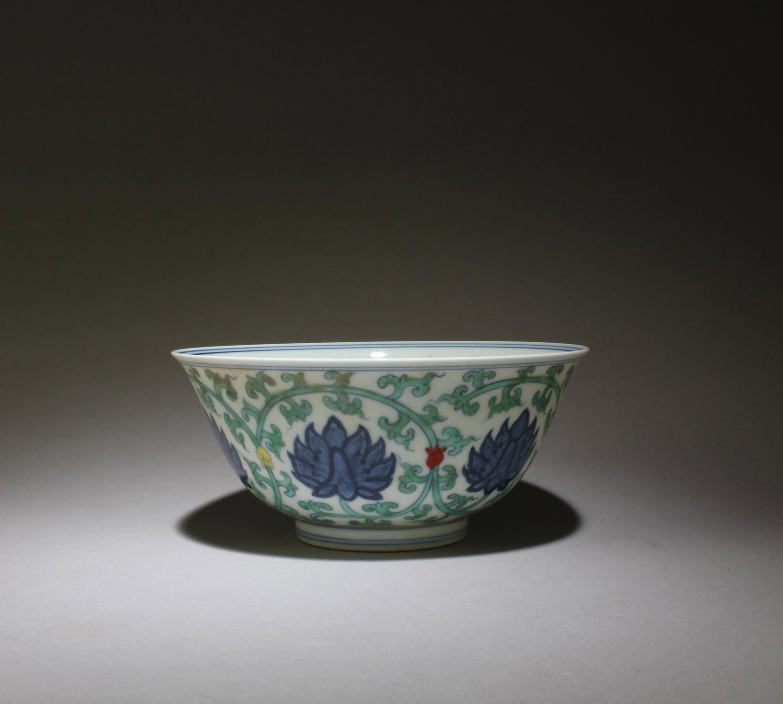 A Doucai Porcelain Bowl: A Doucai Porcelain Bowl. "ChengHua" mark at base. Dimension: 6" x 2.7"