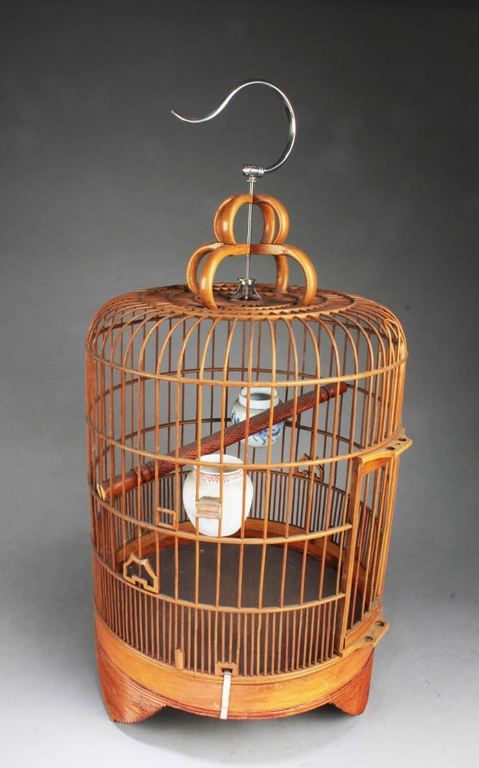 A Carved Bamboo Bird Cage (1 of 3)