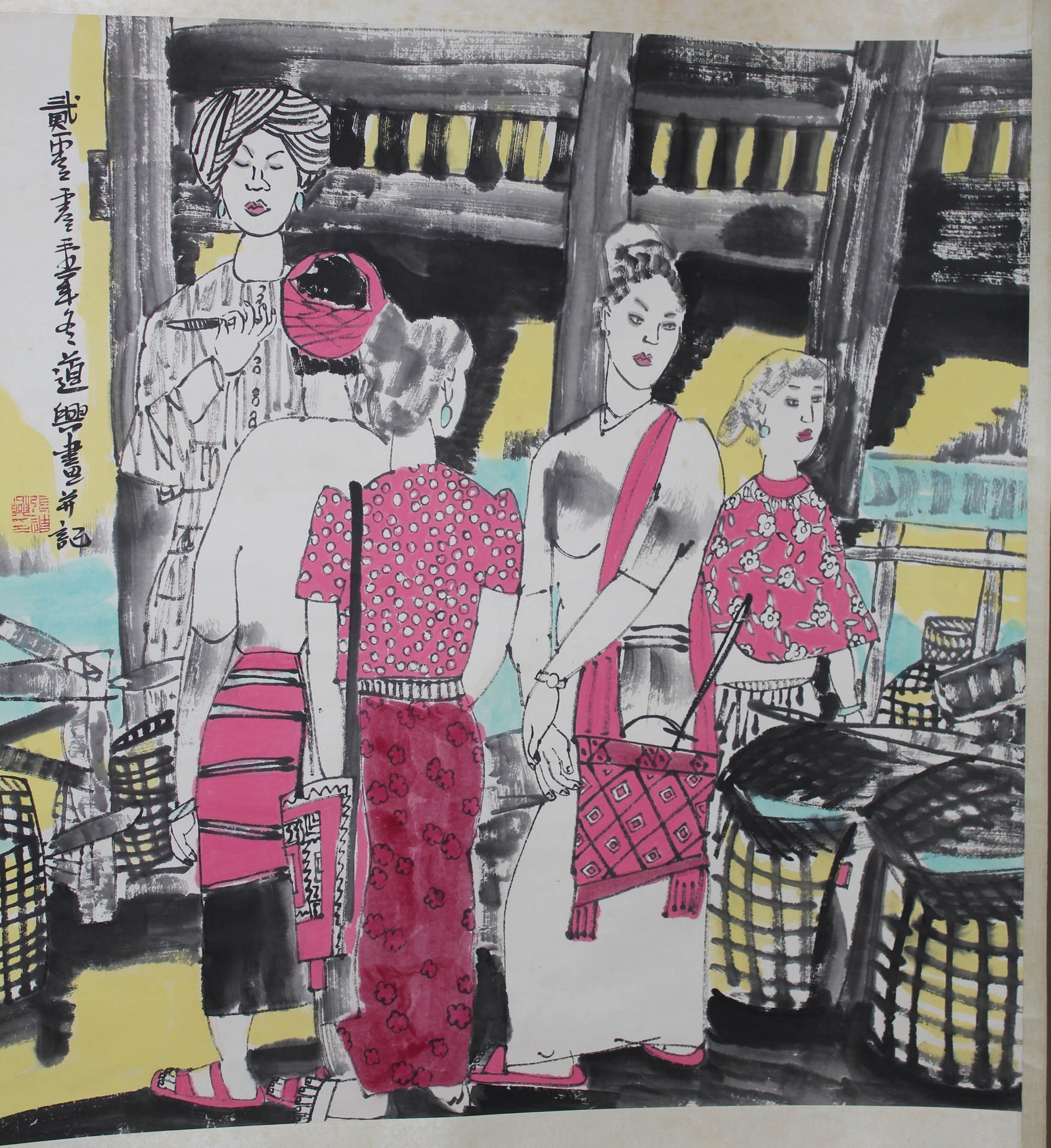 A Chinese Scroll Painting ZhangDaoXing mark: A Chinese Scroll Painting Attributed to ZhangDaoXing . Dimension: 26.6" x 26.25".